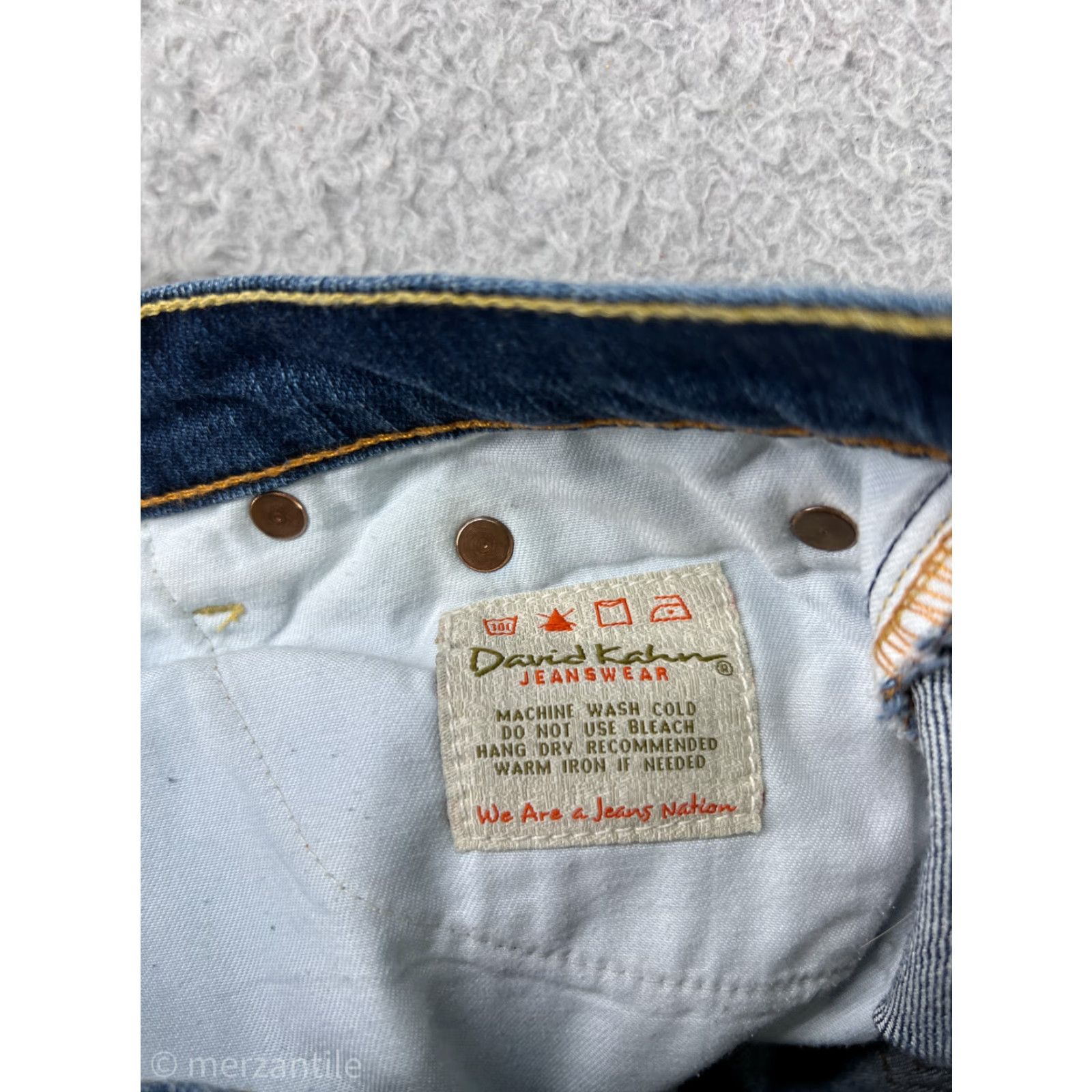 Vintage David Kahn Jeans Women 4 Blue Denim 26 in Waist 30 in Inseam 5-Pocket Embroidered Logo Straight Cotton Size 27" / US 4 / IT 40 - 4 Thumbnail