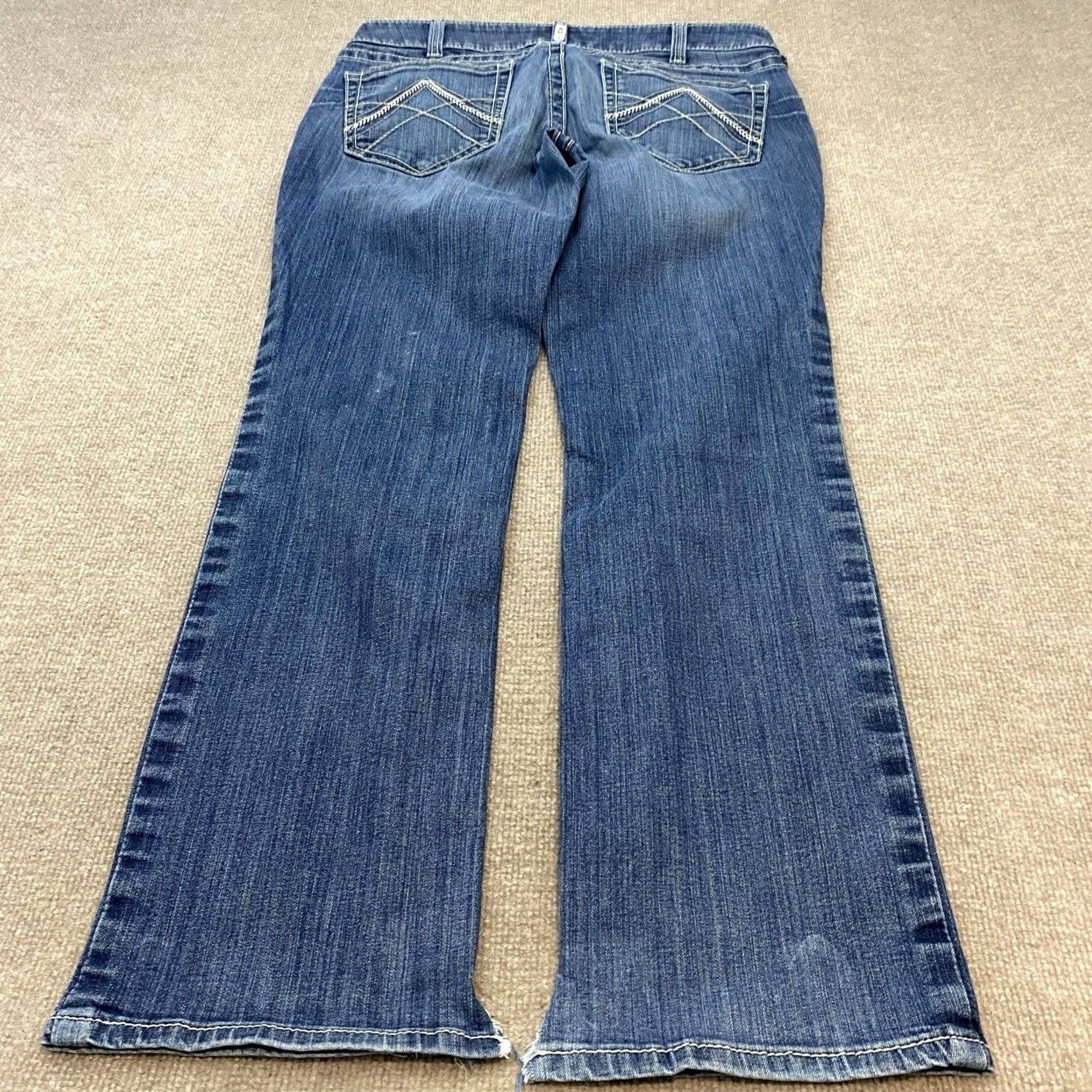 Ariat Ariat REAL Bootcut Jeans Womens 33 R Stretch Western Distressed Missing Button Size 24" / US 00 / IT 34 - 6 Thumbnail