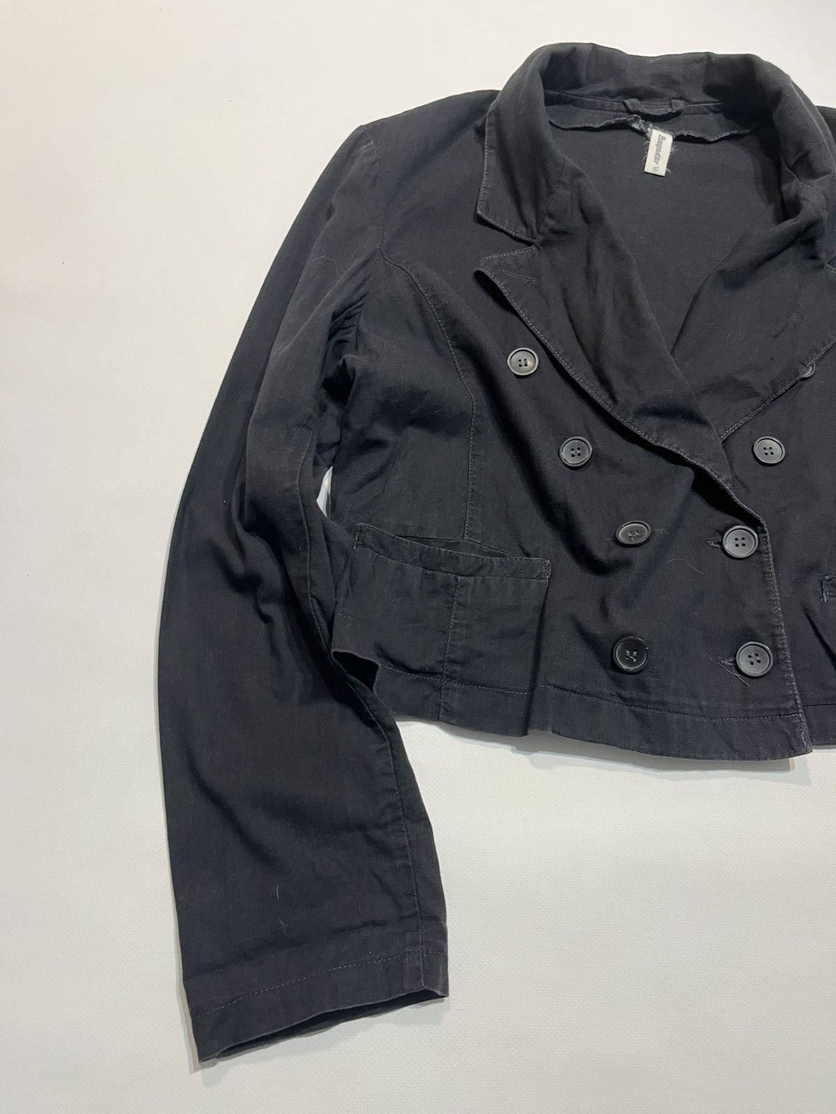 If Six Was Nine Vintage Linen Napoleon Black Y2K Jacket Size M / US 6-8 / IT 42-44 - 3 Thumbnail