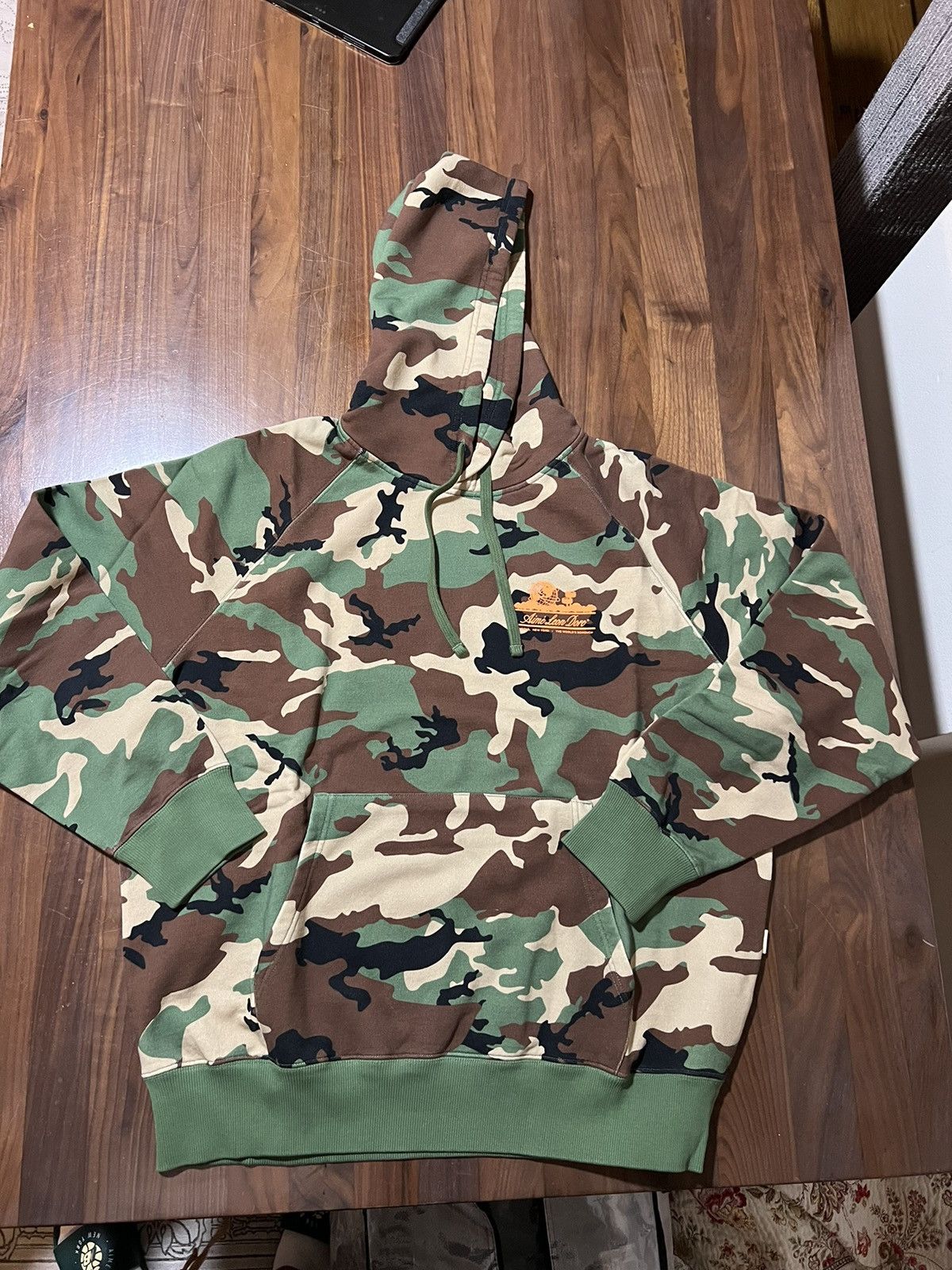 image of Aime Leon Dore Unisphere Hoodie Woodland Camo Men’S Size XL in Green, Men's