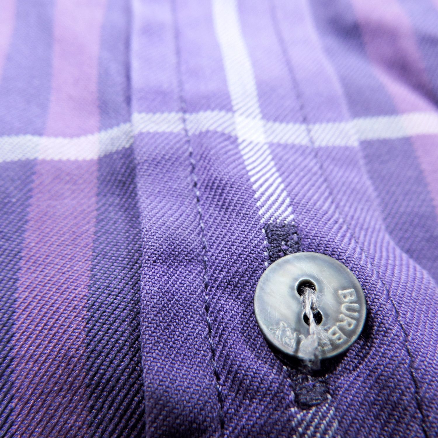 Burberry BURBERRY LONDON PURPLE PLAID LONG SLEEVE SHIRT Size L / US 10 / IT 46 - 7 Thumbnail