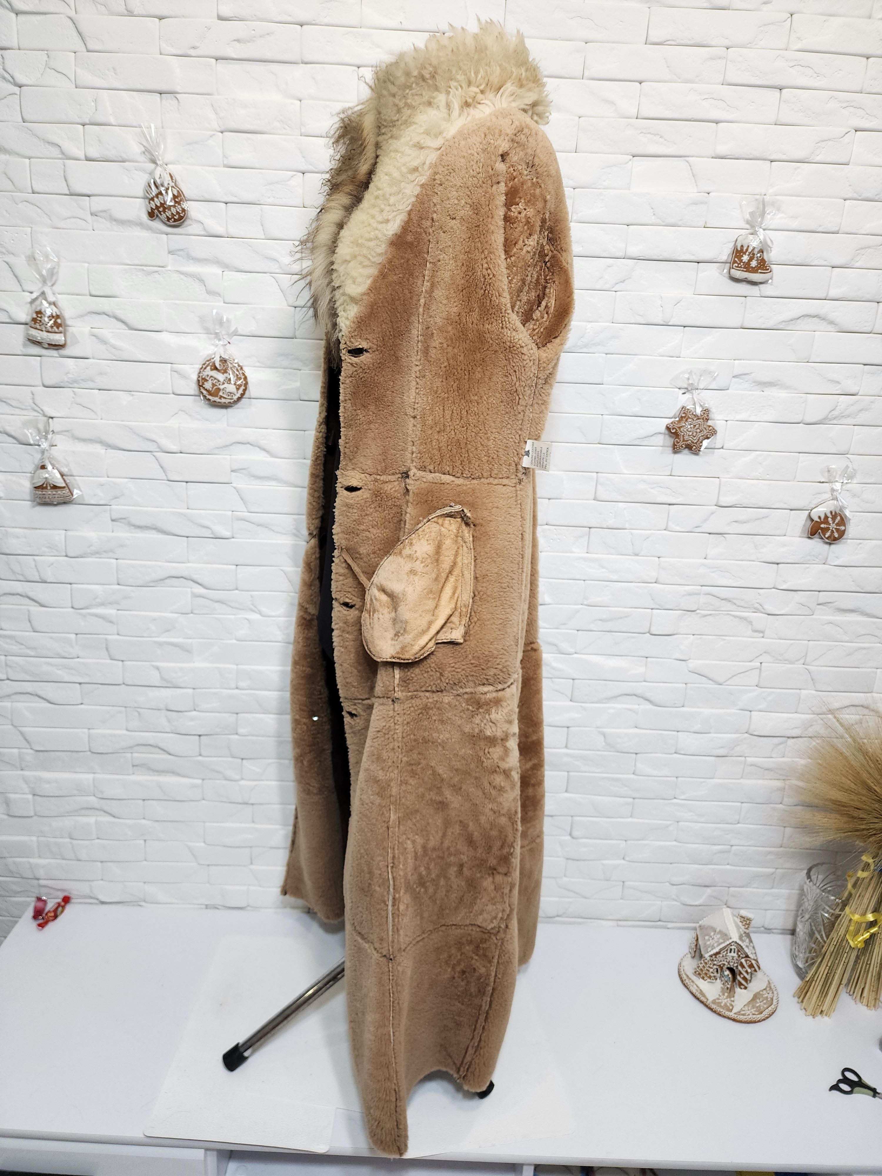 Furla Brown Sheepskin Coat: Vintage Leather Winter Outerwear Size L / US 10 / IT 46 - 10 Thumbnail