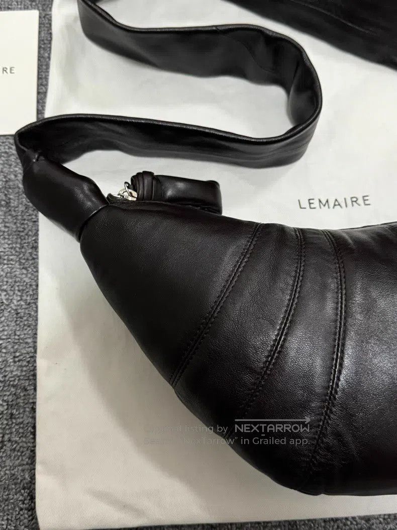 Lemaire LEMAIRE Dark chocolate brown sheepskin horn bag Size ONE SIZE - 2 Thumbnail