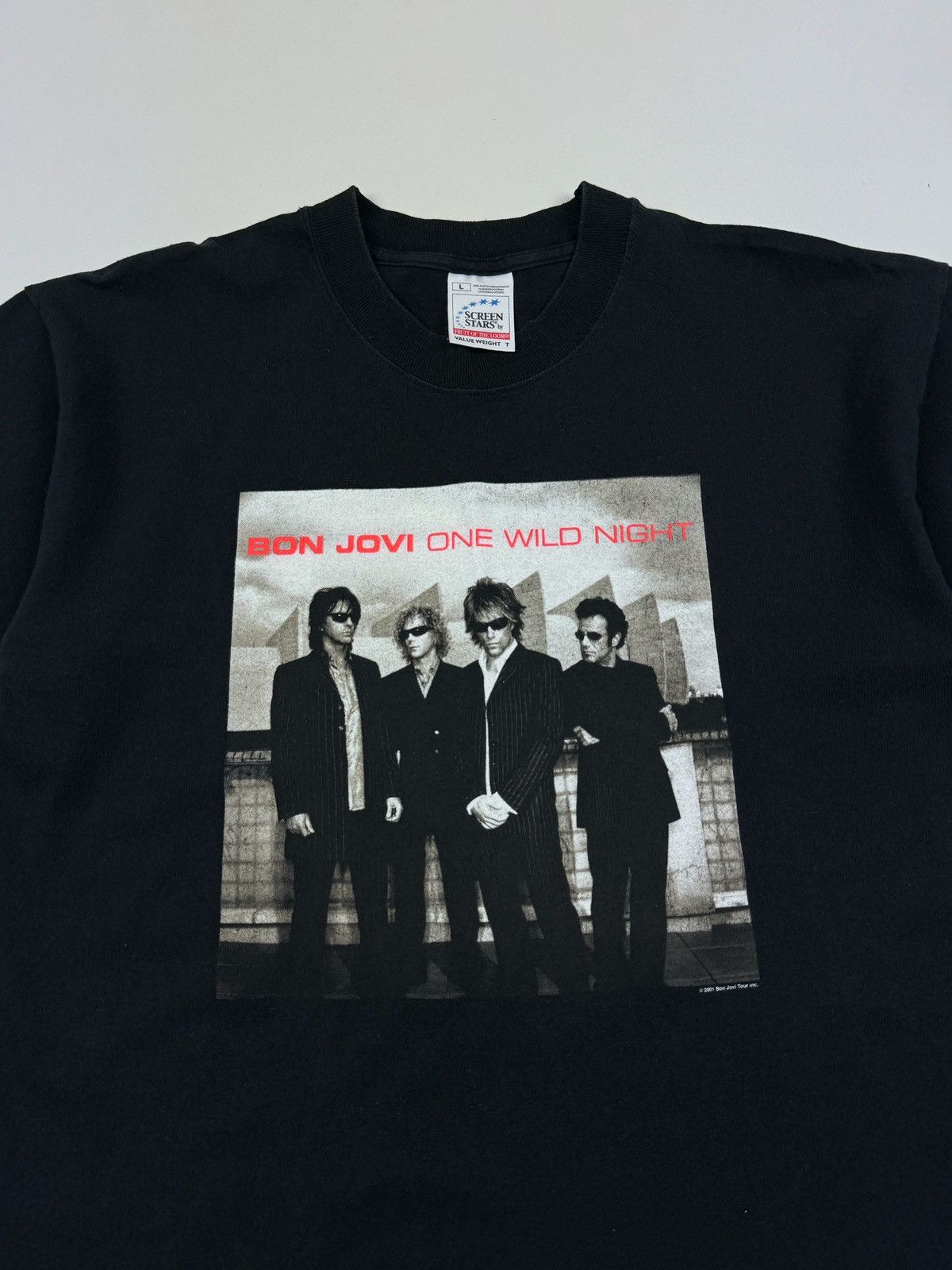 Band Tees 2001 Faded Bon Jovi One Wild Night World Tour T-Shirt Size US L / EU 52-54 / 3 - 3 Thumbnail