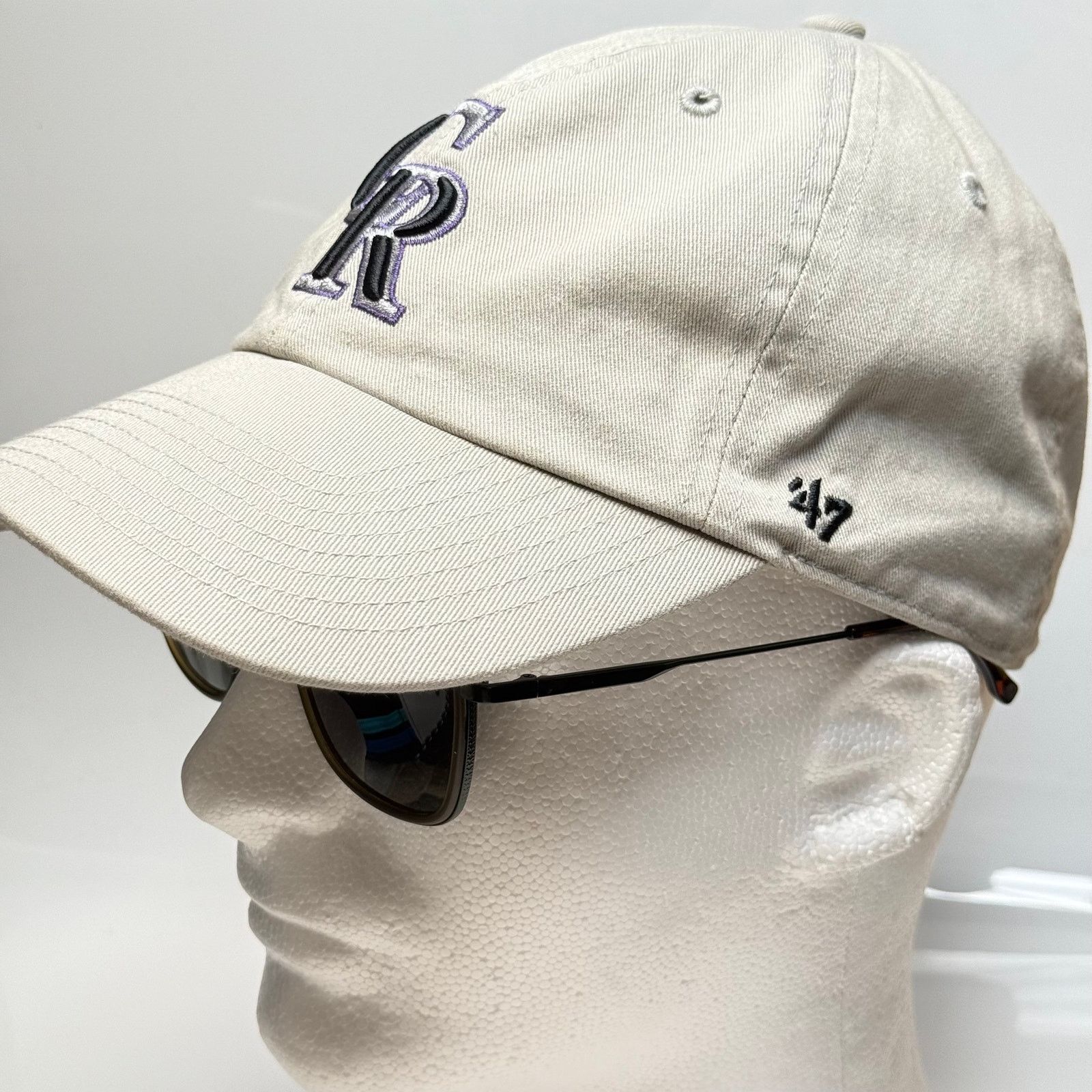 47 Brand Colorado Rockies 47 Adjustable Dad Hat OSFA Tan Baseball Cap Size ONE SIZE - 2 Thumbnail