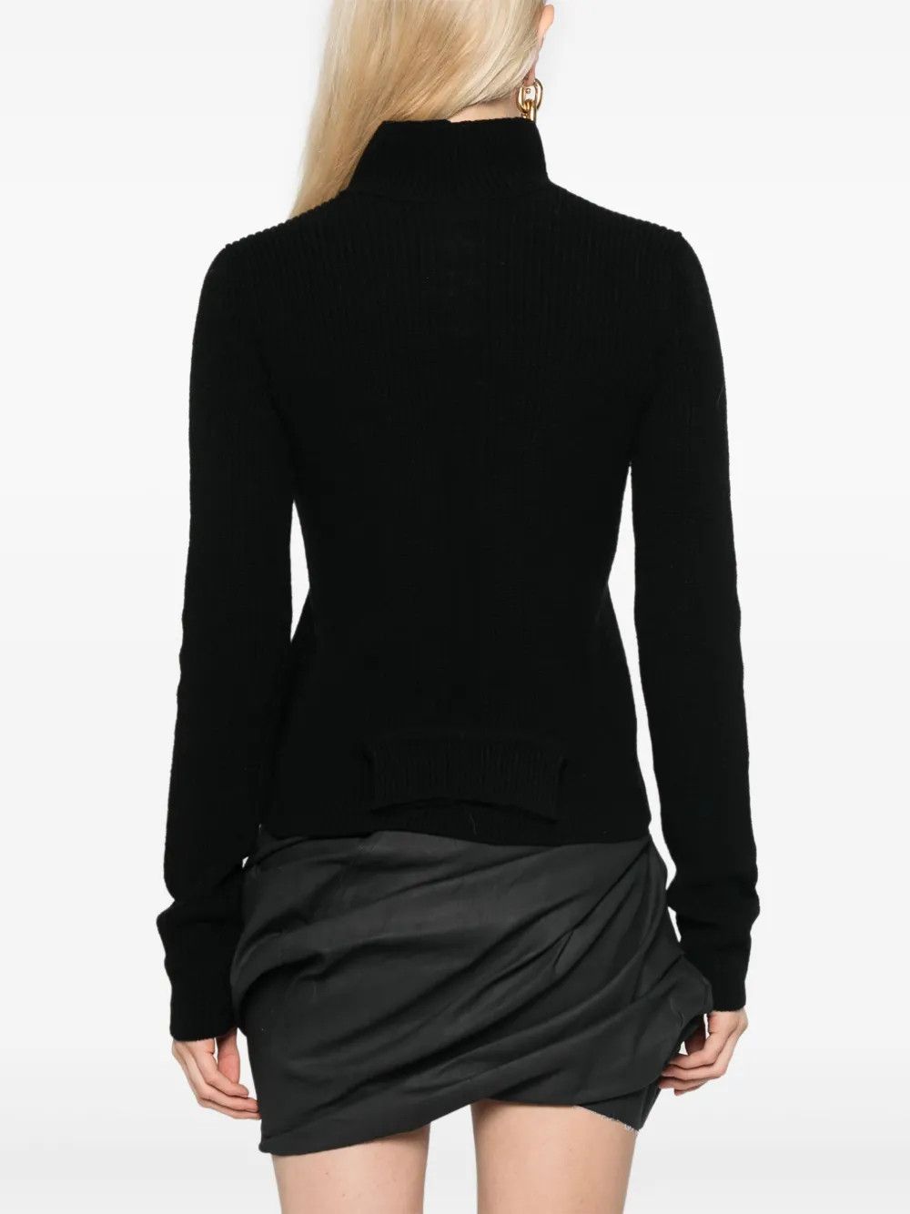 Rick Owens o1y0126 Cashmere Blend Sweater in Black Size S / US 4 / IT 40 - 3 Thumbnail