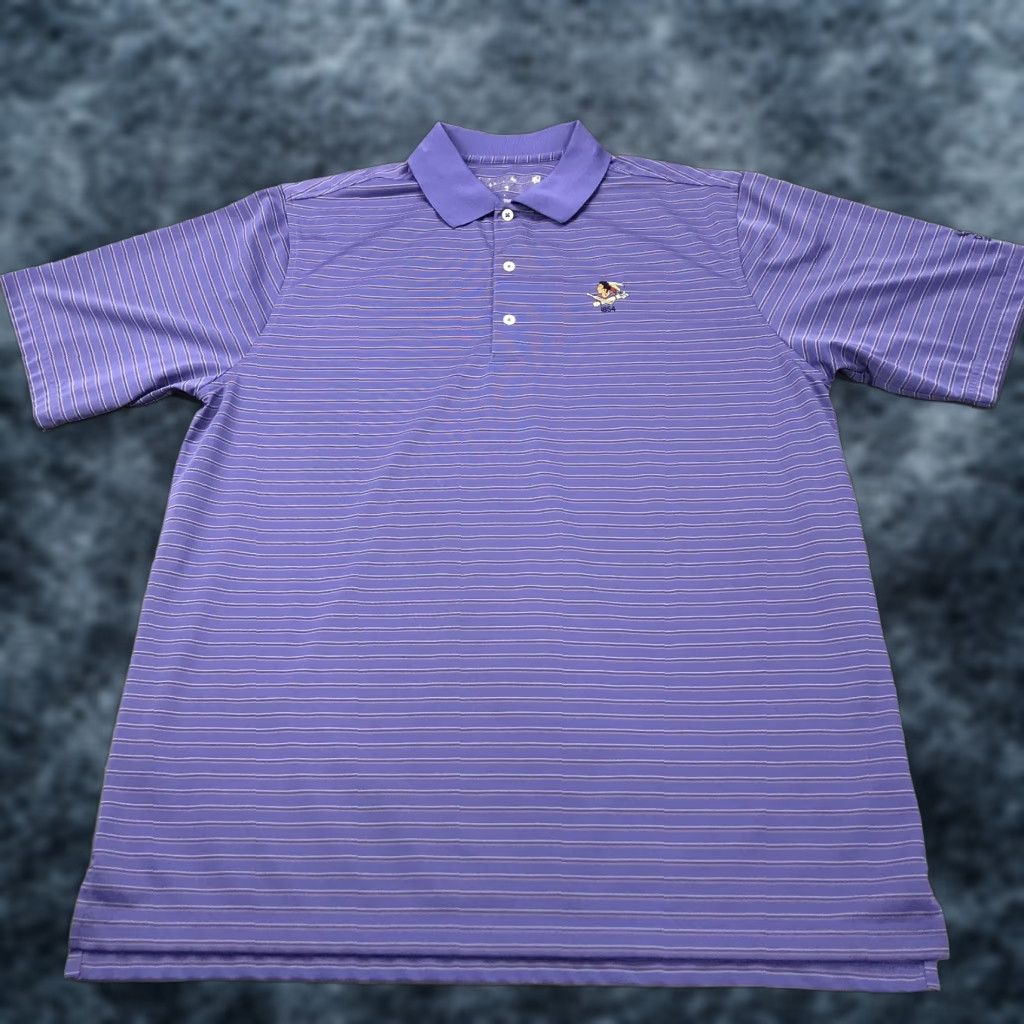 Vintage Donald Ross Polo Shirt Mens L Purple Striped Golf Jersey Polo Shirt Sports Shirt Size US L / EU 52-54 / 3 - 1 Thumbnail