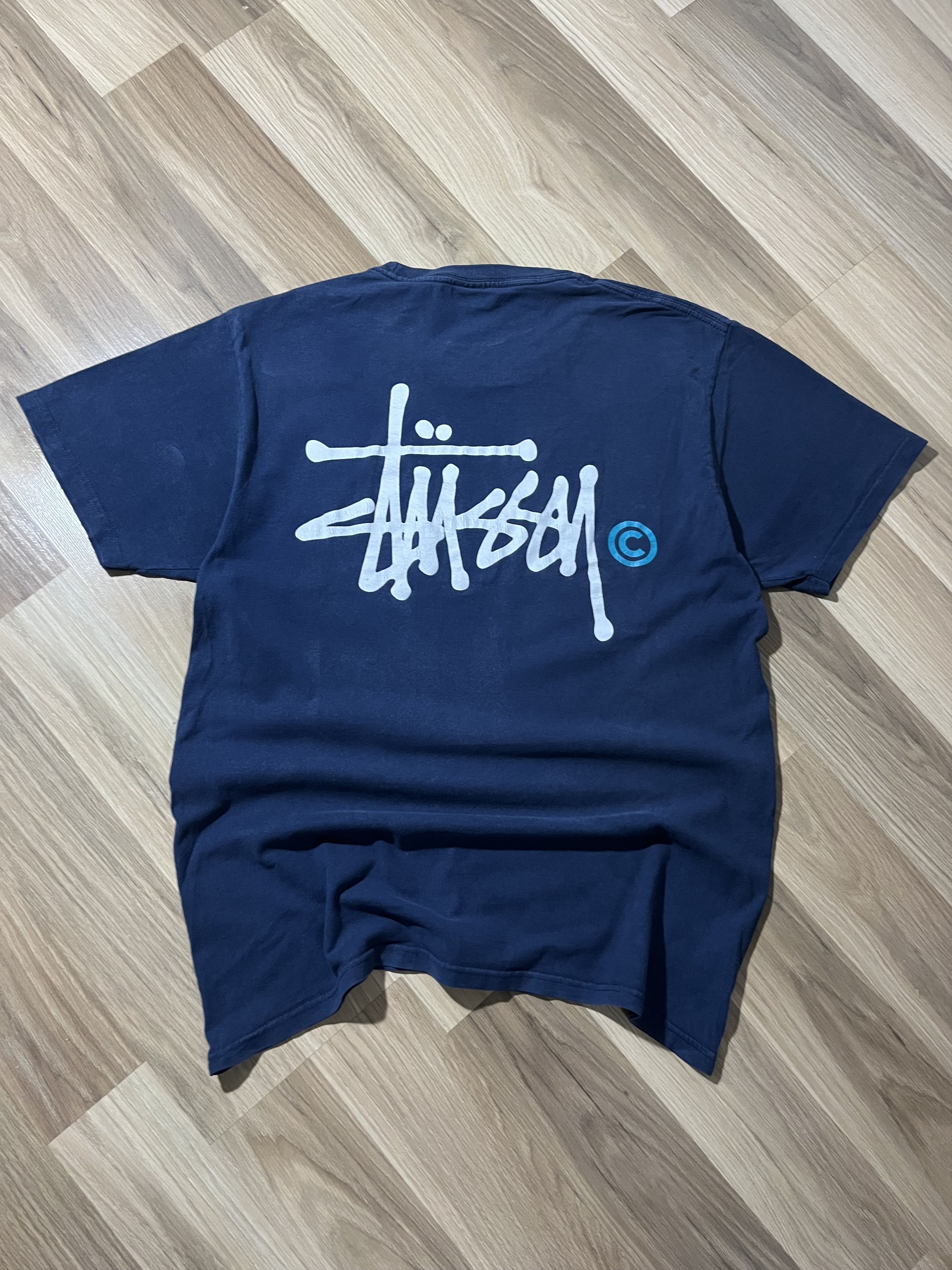 Streetwear × Stussy Stussy Honolulu Exclusive Navy Blue T-Shirt Sz
