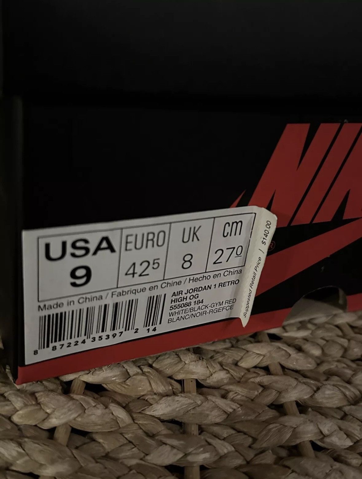 Nike Jordan 1 Retro High OG Black Toe 2013 Size US 9 / EU 42 - 7 Thumbnail