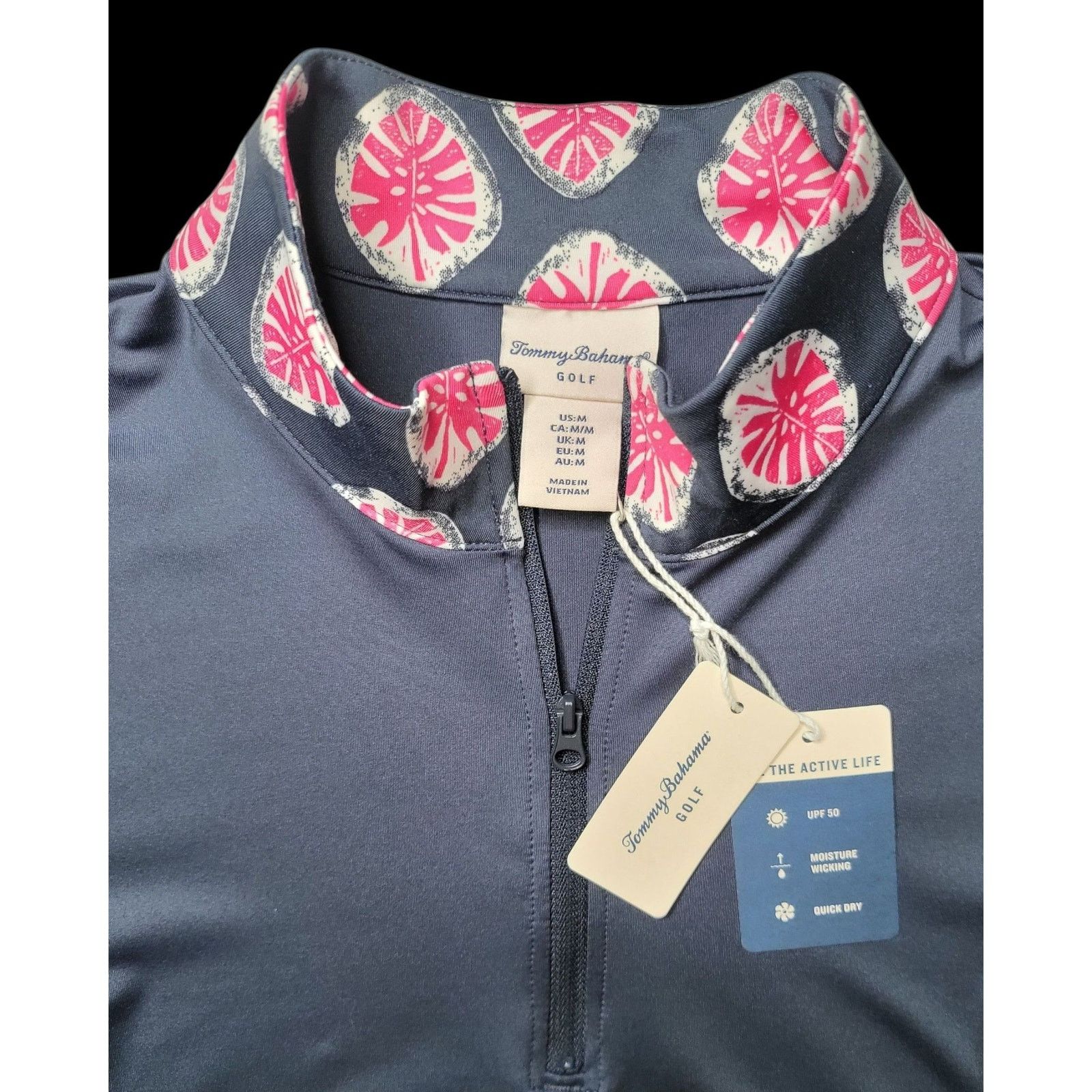Tommy Bahama NWT Tommy Bahama Golf Mock Neck 1/4 Zip Polo Size M $98 MSRP Size M / US 6-8 / IT 42-44 - 4 Thumbnail