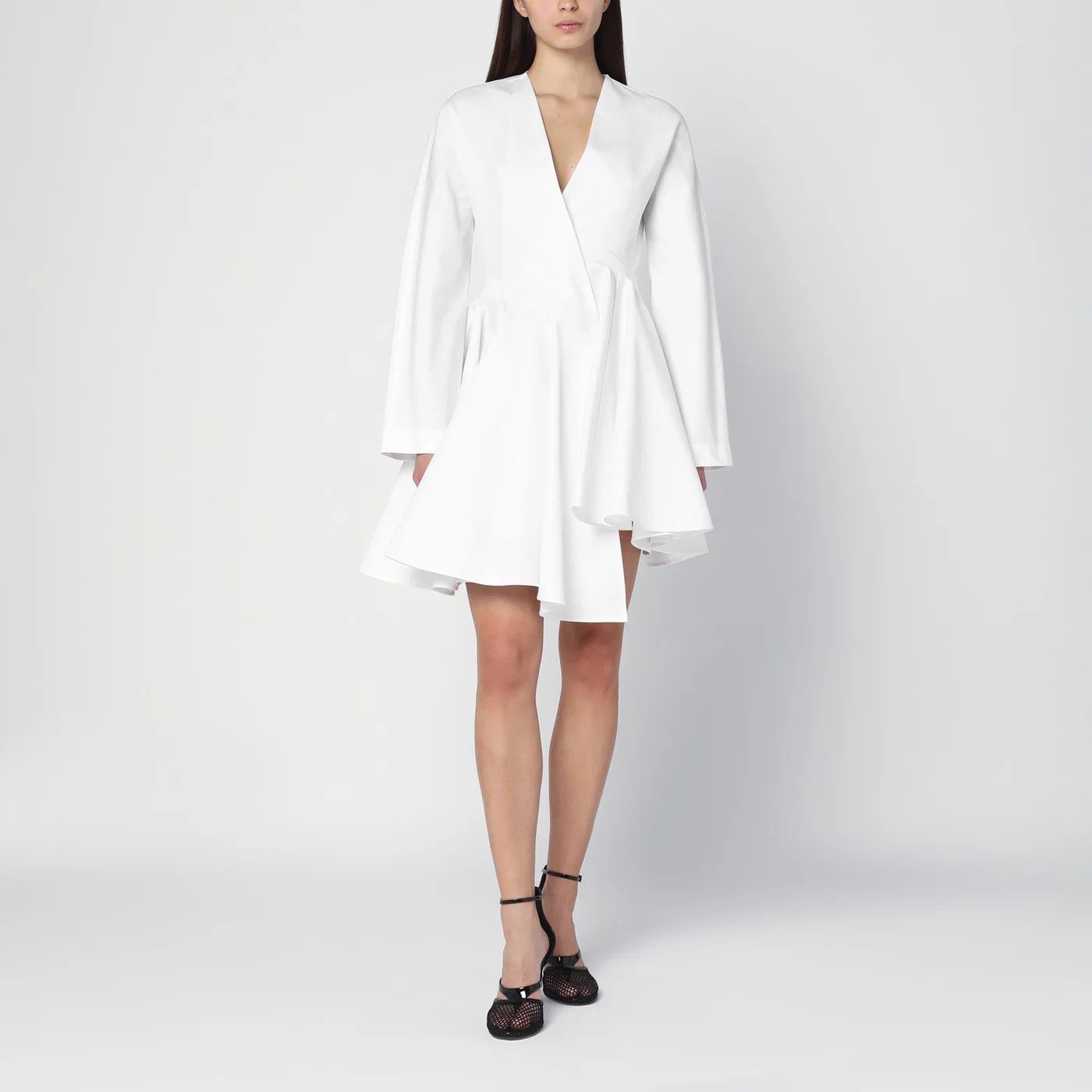 Alaia o1d2blof0426 Cotton Dress in White Size S / US 4 / IT 40 - 1 Thumbnail