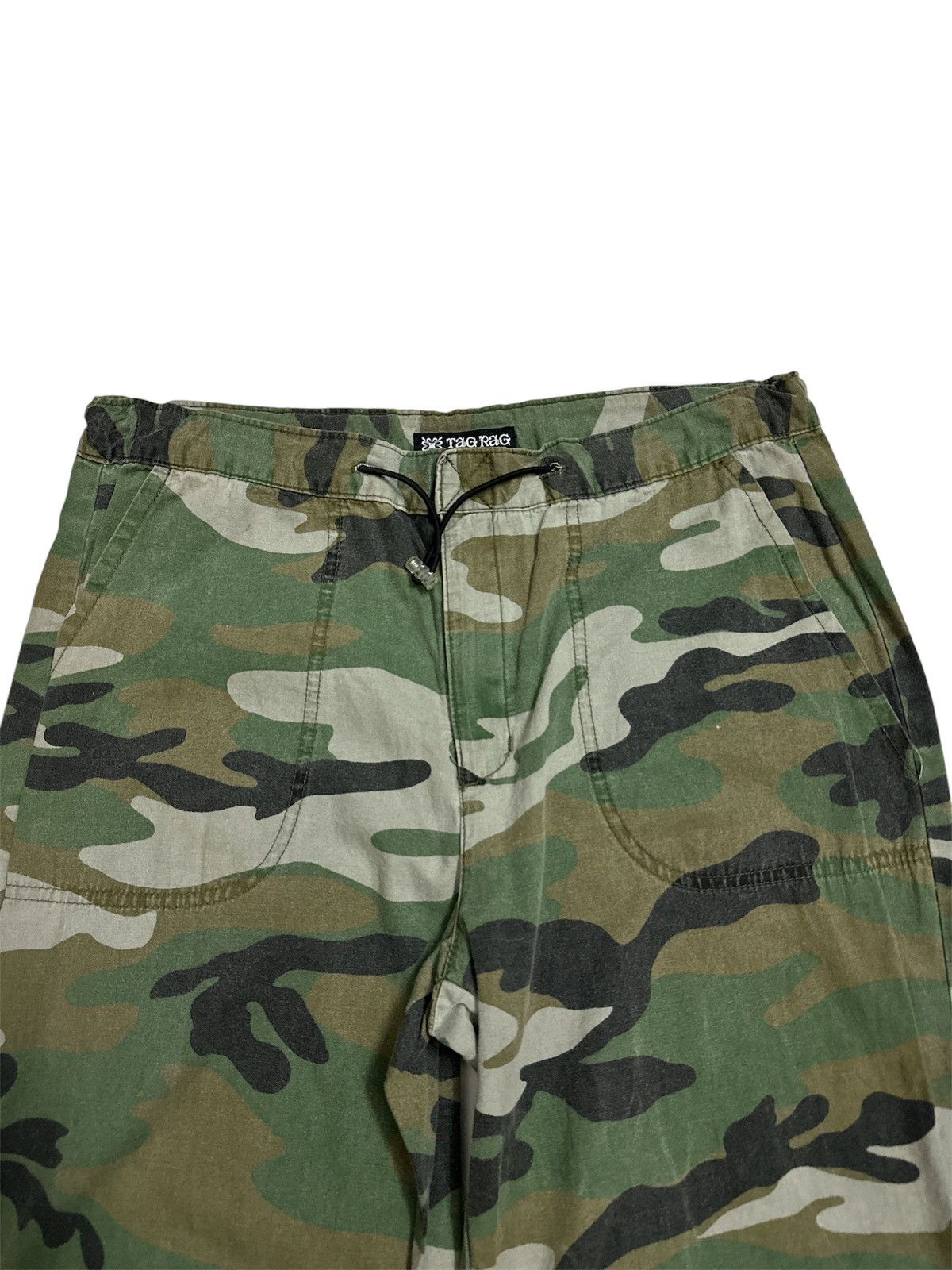 GOA 2000s Tag Rag Military Camo Drawstring Flare Goa Lgb Y2K Size US 33 - 2 Thumbnail
