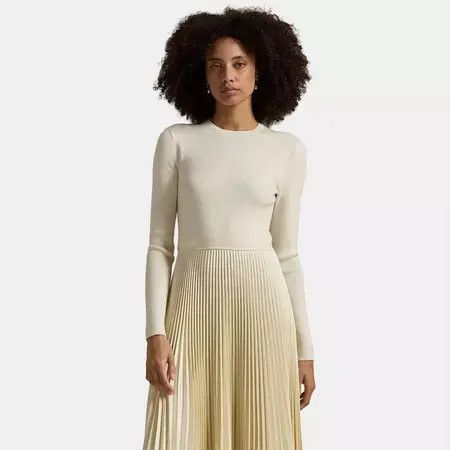 Polo Ralph Lauren o1g2r1mq0326 Jamie Dress in Authentic Cream Size L / US 10 / IT 46 - 2 Thumbnail