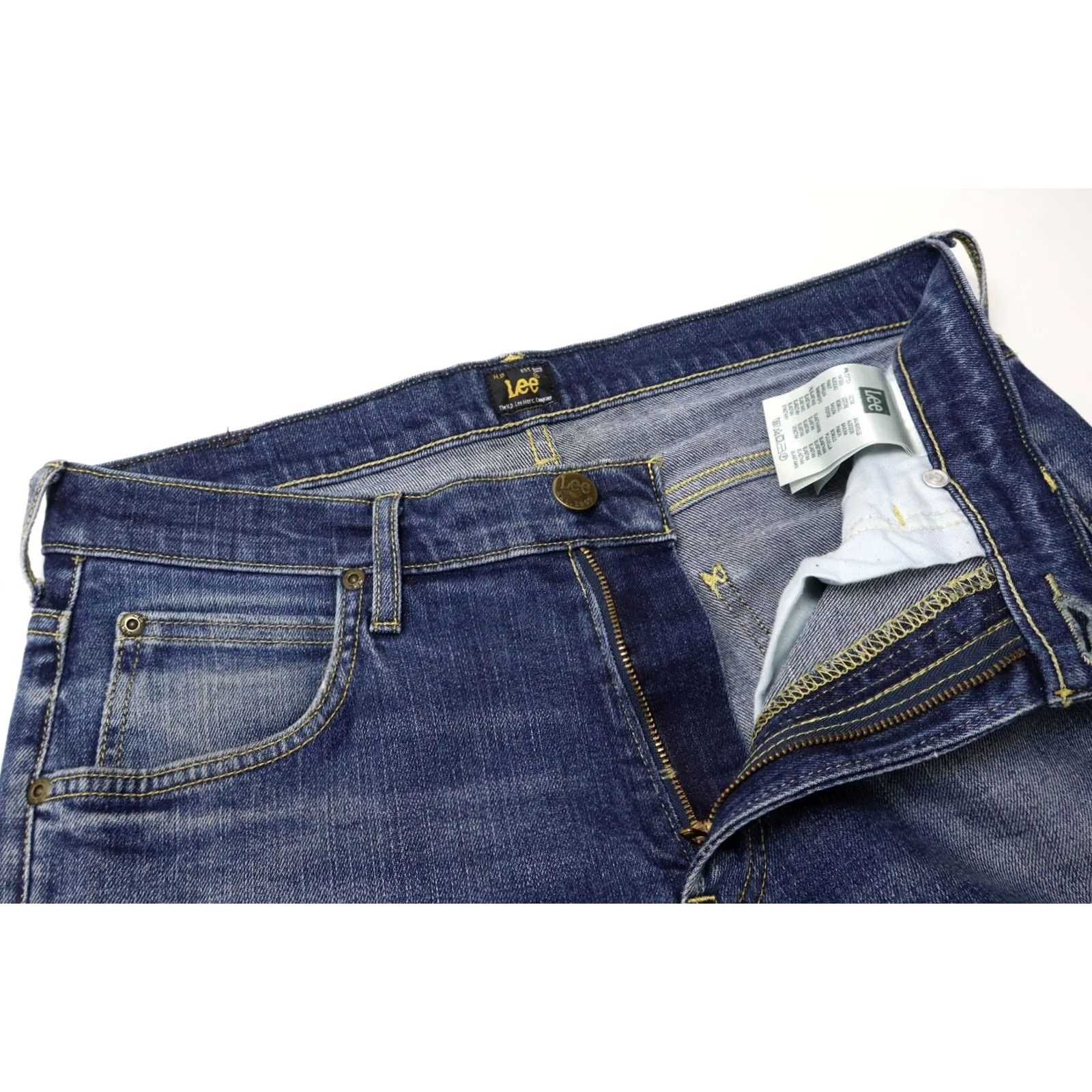 Lee Lee Luke Jeans Men's W31/L32 Fade Effect Whiskers Zip Fly Blue Stretch Slim Fit Size US 31 - 4 Thumbnail
