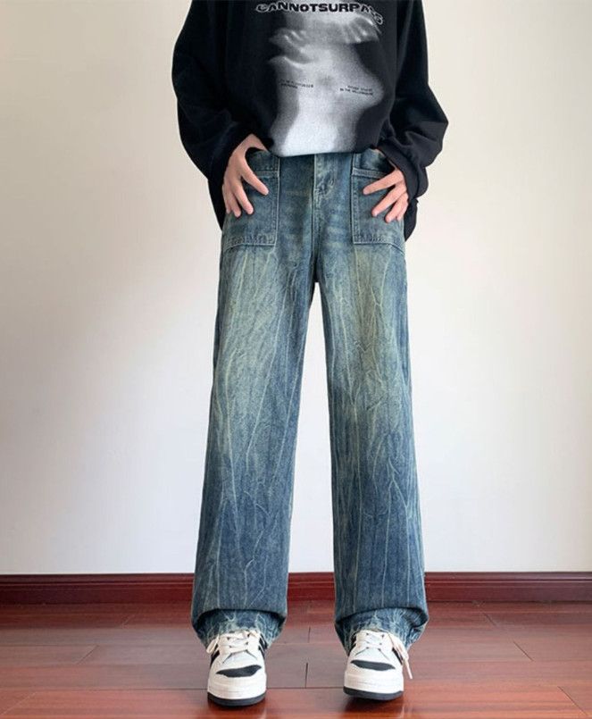 Japanese Brand American-style men's loose wide-leg retro cleanfit jeans Size US 32 / EU 48 - 1 Thumbnail