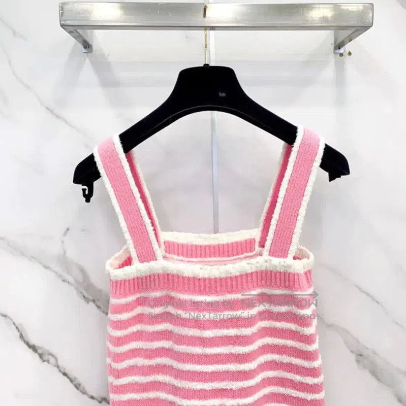 Chanel Chanel Pink Striped Wool Blend Dress . Size S / US 4 / IT 40 - 7 Thumbnail