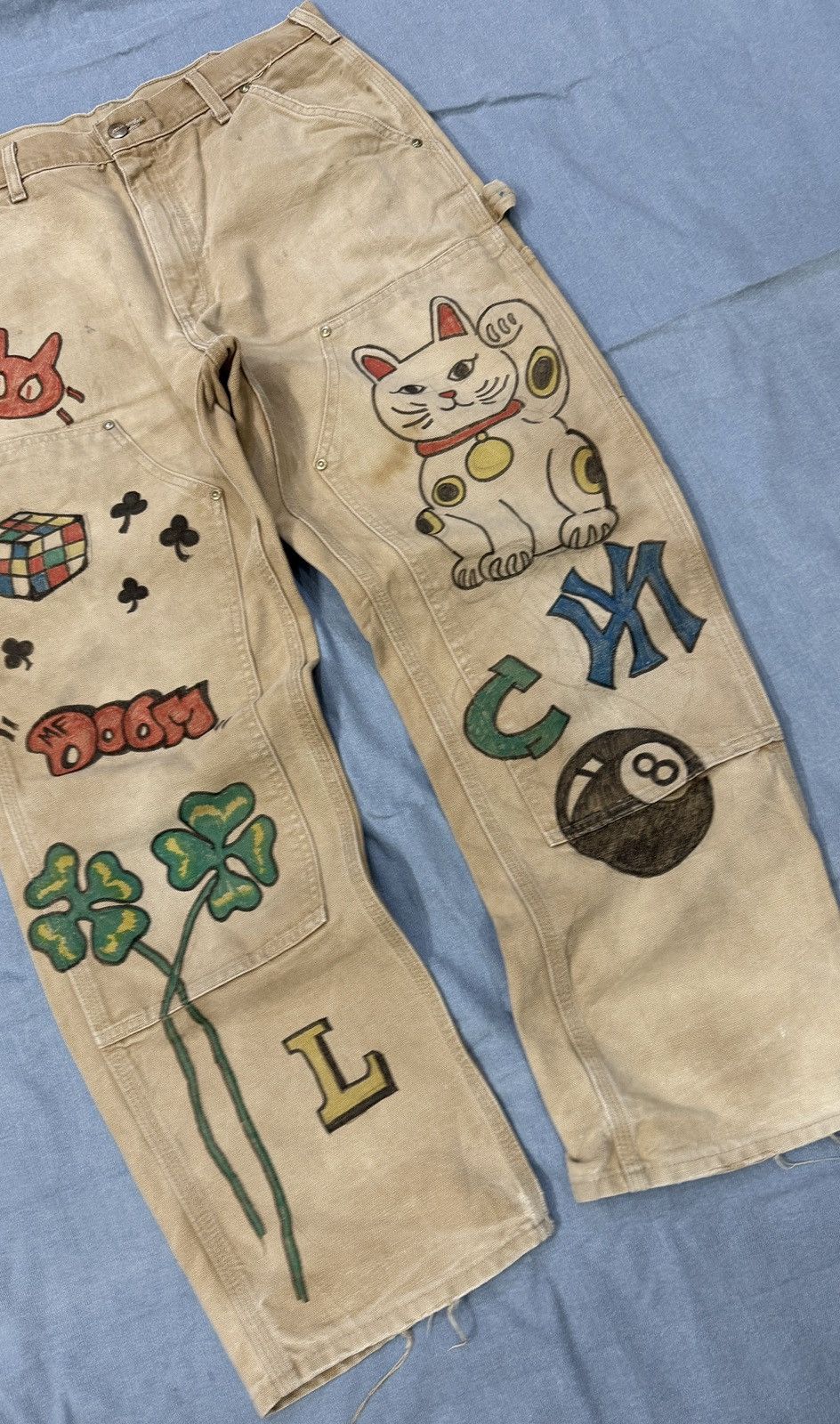 Carhartt 1 of 1 Carhartt hand drwan double knee denim Size US 33 - 4 Thumbnail