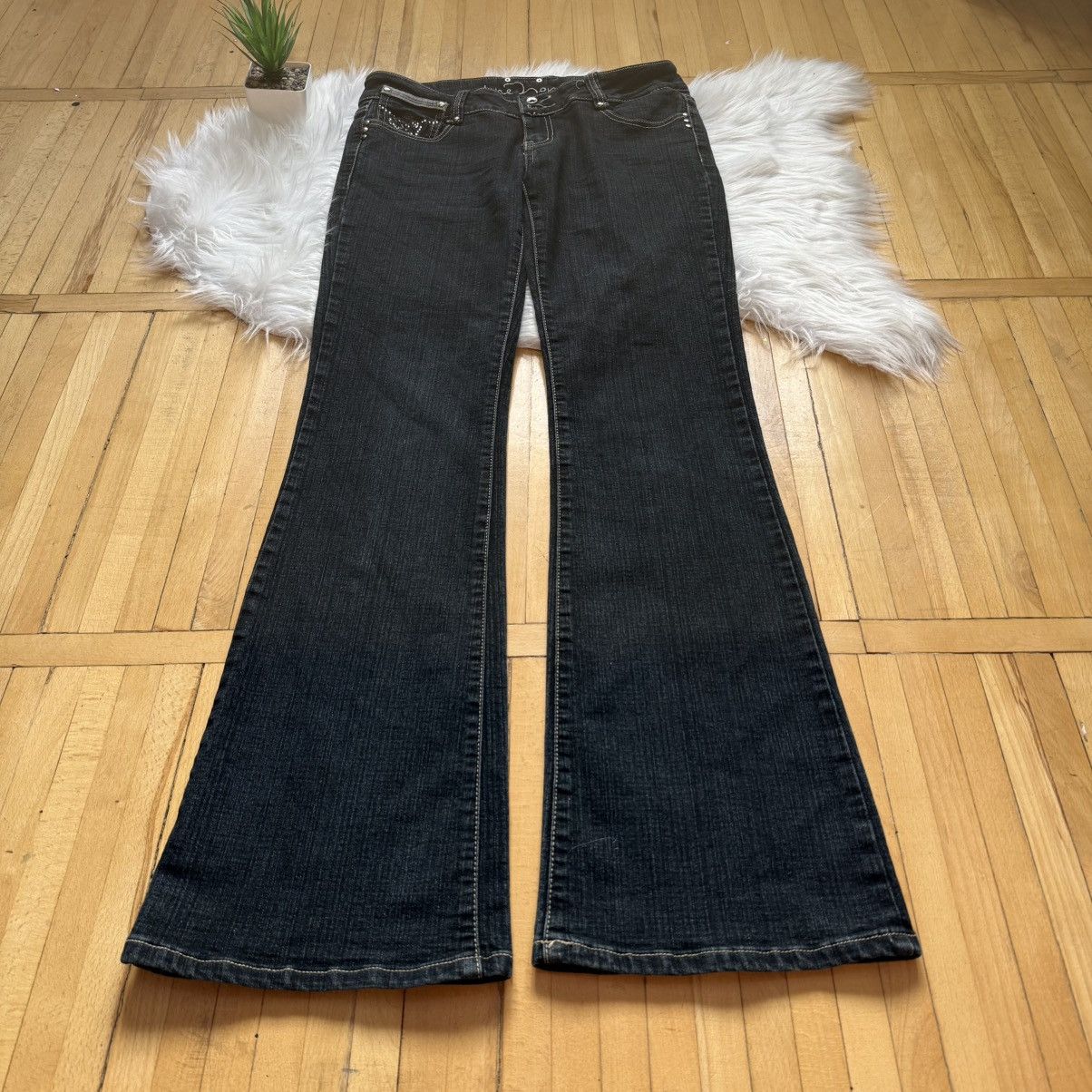 If Six Was Nine 📌 Vintage Jane Norman Y2K Crazy Flare Low Rise Jeans Size 36" / US 14 / IT 50 - 10 Thumbnail