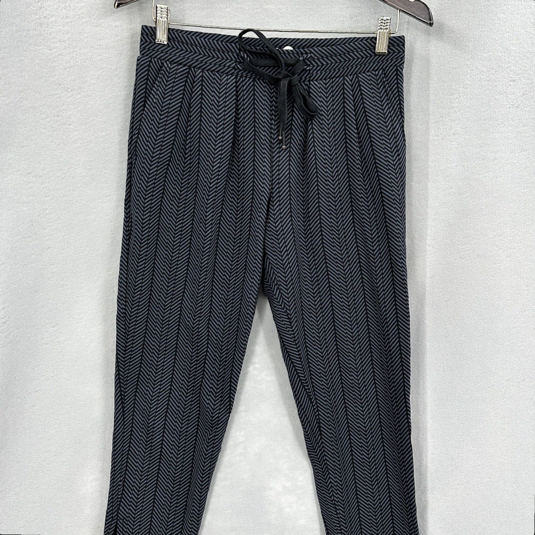 Vintage Betabrand Pants Womens Petite Small Jogger Herringbone Pockets Quiet Lux Pull On Gray PS Tapered Front Flat Knit Size 28" / US 6 / IT 42 - 2 Thumbnail