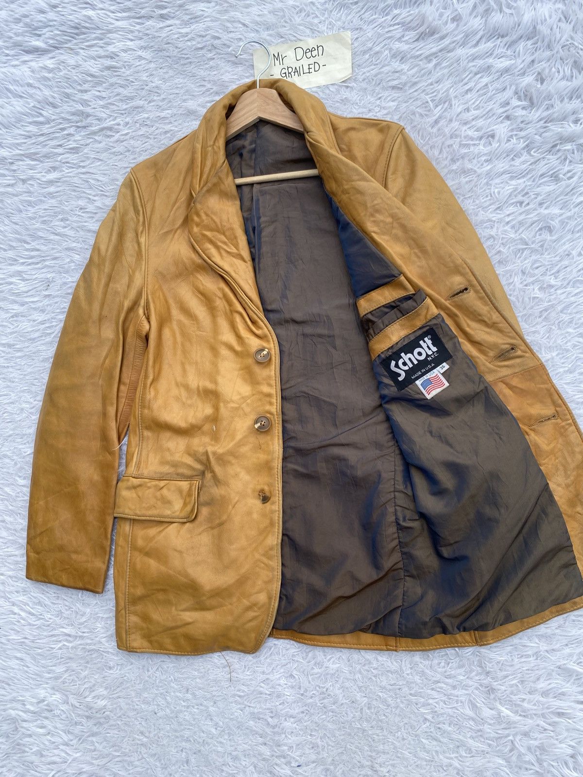 Schott Rare Vintage 90s Schott USA Genuine Leather Tailored Jacket Size M / US 6-8 / IT 42-44 - 7 Thumbnail