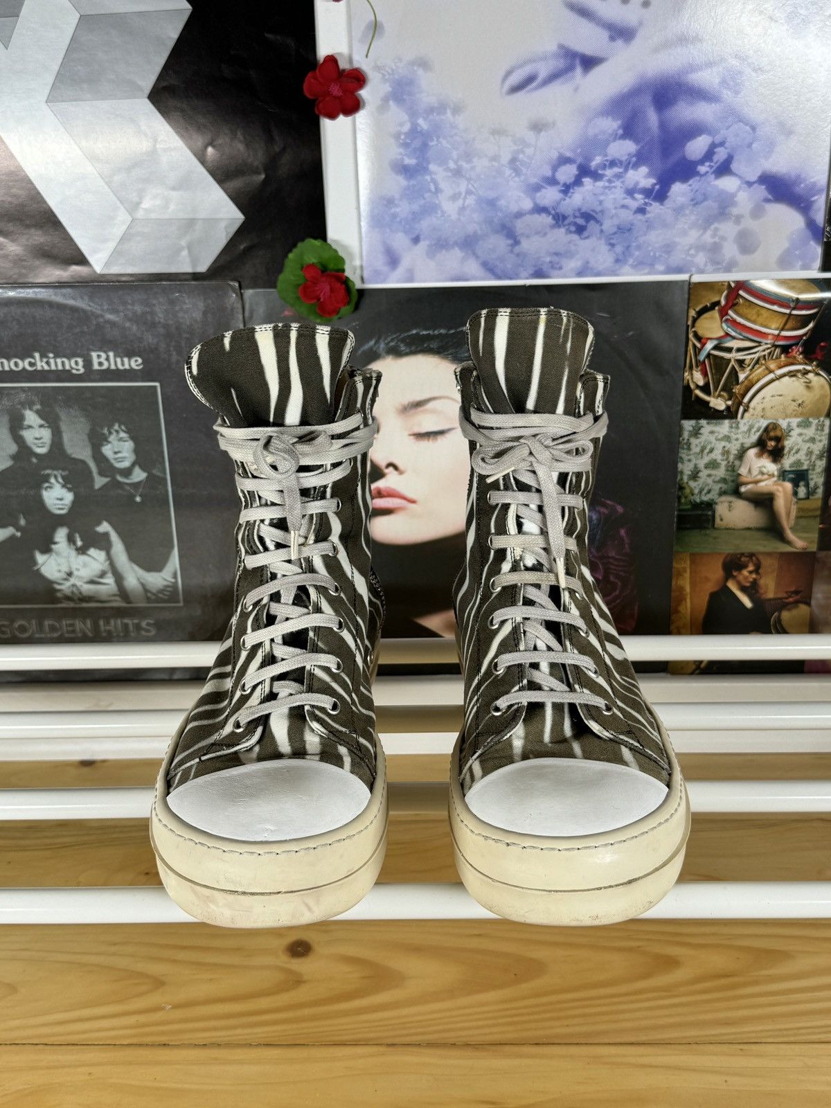 Rick Owens Drkshdw Zebra High Ramones Size US 10 / EU 43 - 7 Thumbnail