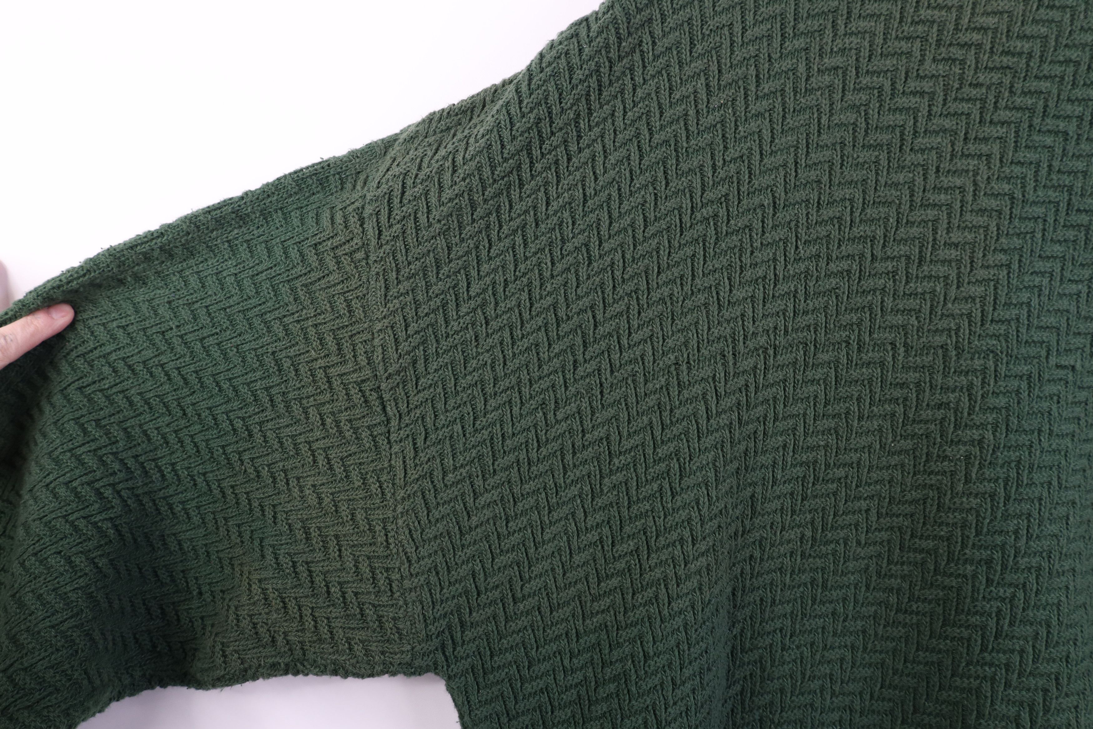 Vintage Vintage 90s Streetwear Cotton Zig Zag Knit Sweater Green USA Size US L / EU 52-54 / 3 - 7 Thumbnail