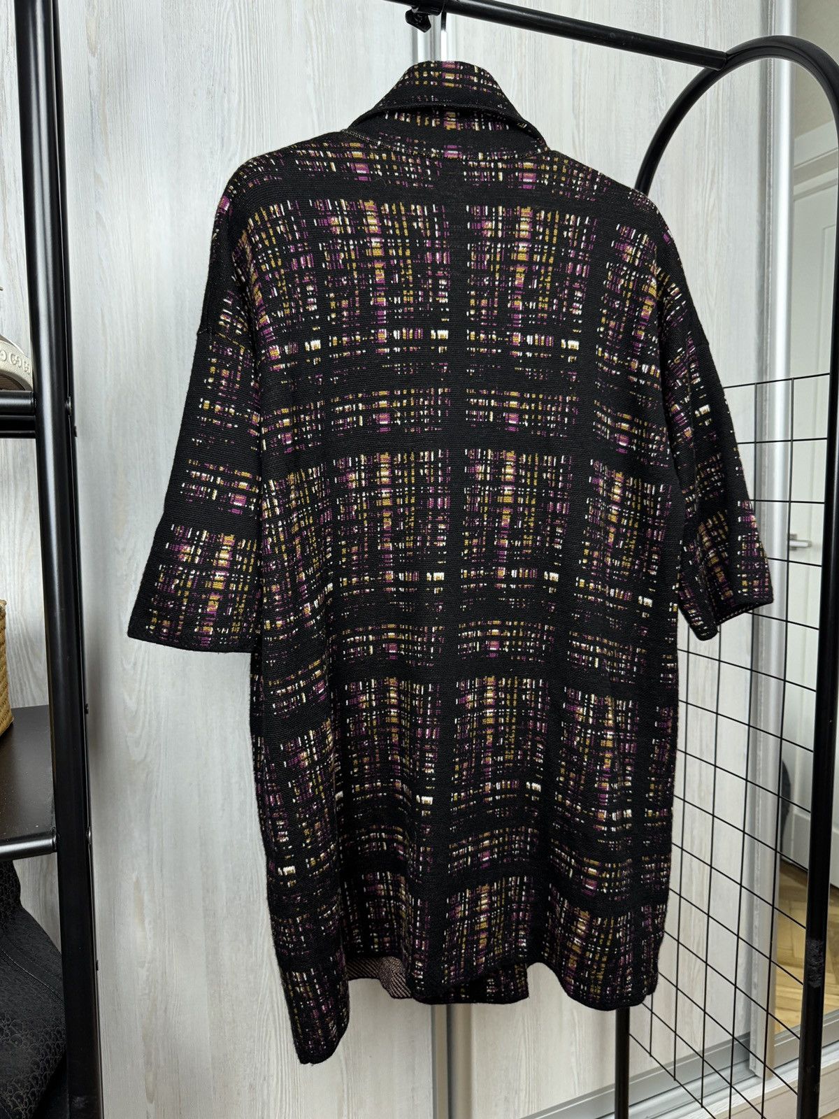 Cos COS Wool Knit Long Cardigan Coat Geo Plaid Button Pockets Size L / US 10 / IT 46 - 6 Thumbnail