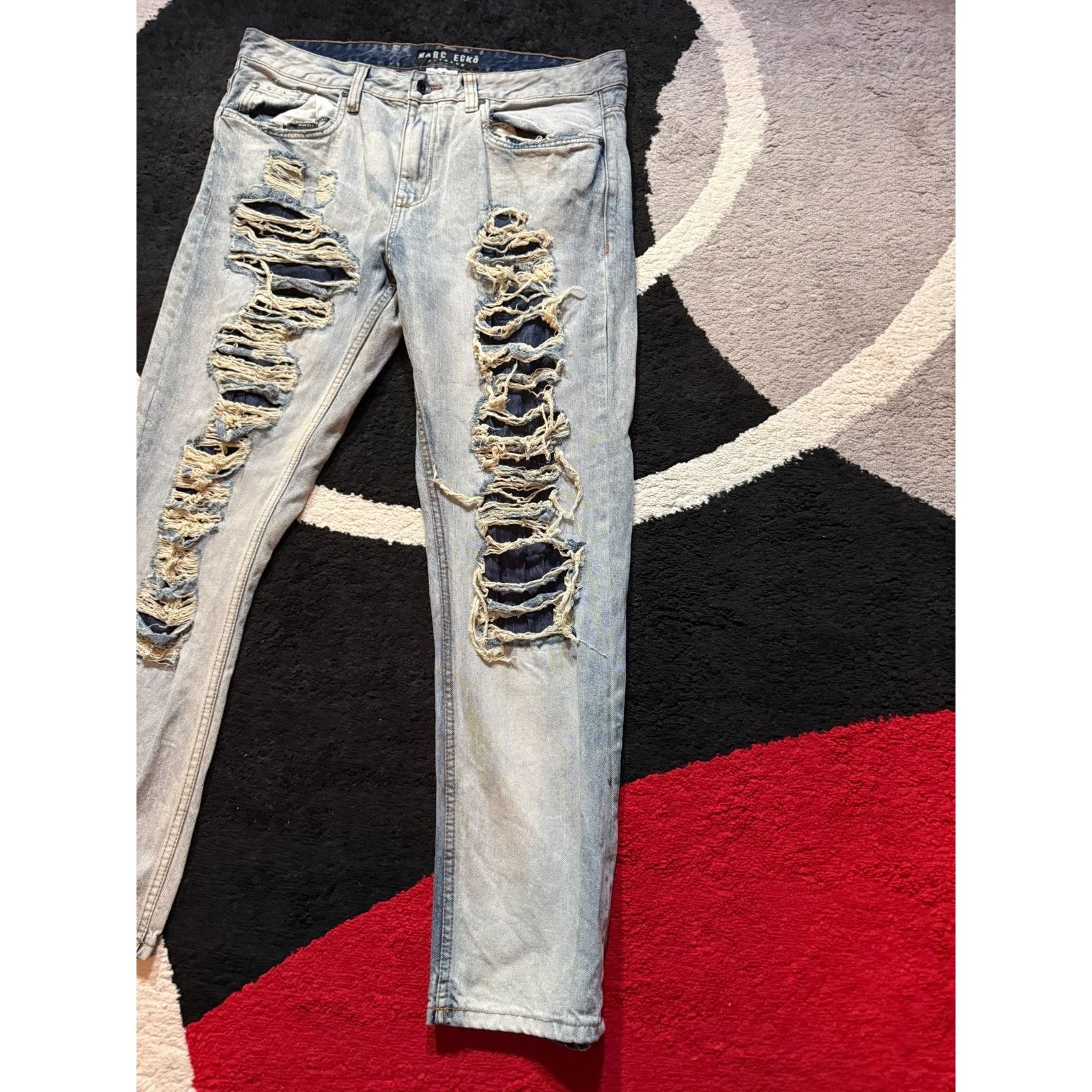 Marc Ecko Marc Ecko Distressed Jeans Men's Cut & Sew Ripped Denim Y2K Size US 38 / EU 54 - 2 Thumbnail