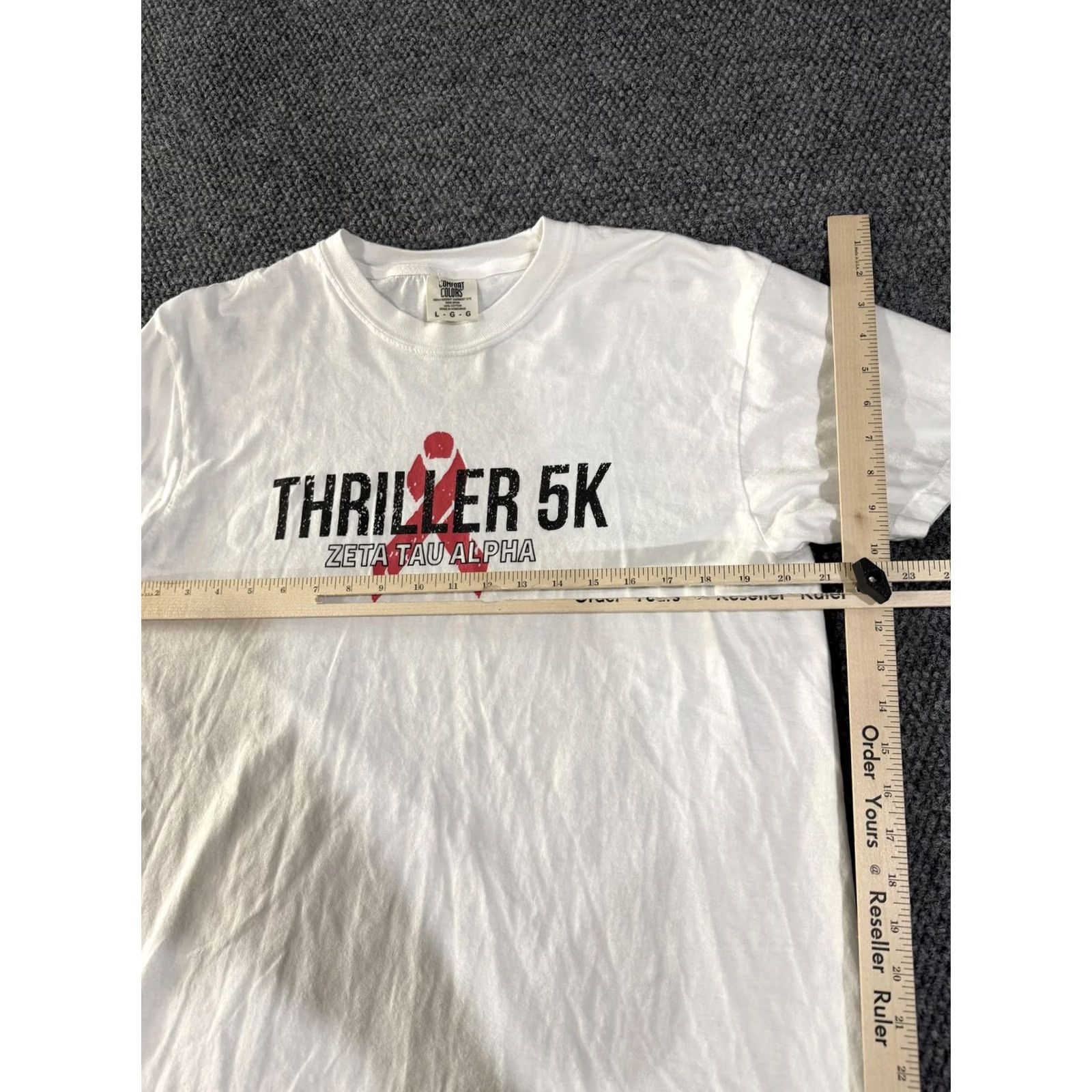 Comfort Colors Comfort Colors Shirt Womens L White Thriller 5K Zeta Tau Alpha Tee Top Running & Jogging Greek Life Breast Cancer Awareness Womens Size L / US 10 / IT 46 - 6 Thumbnail