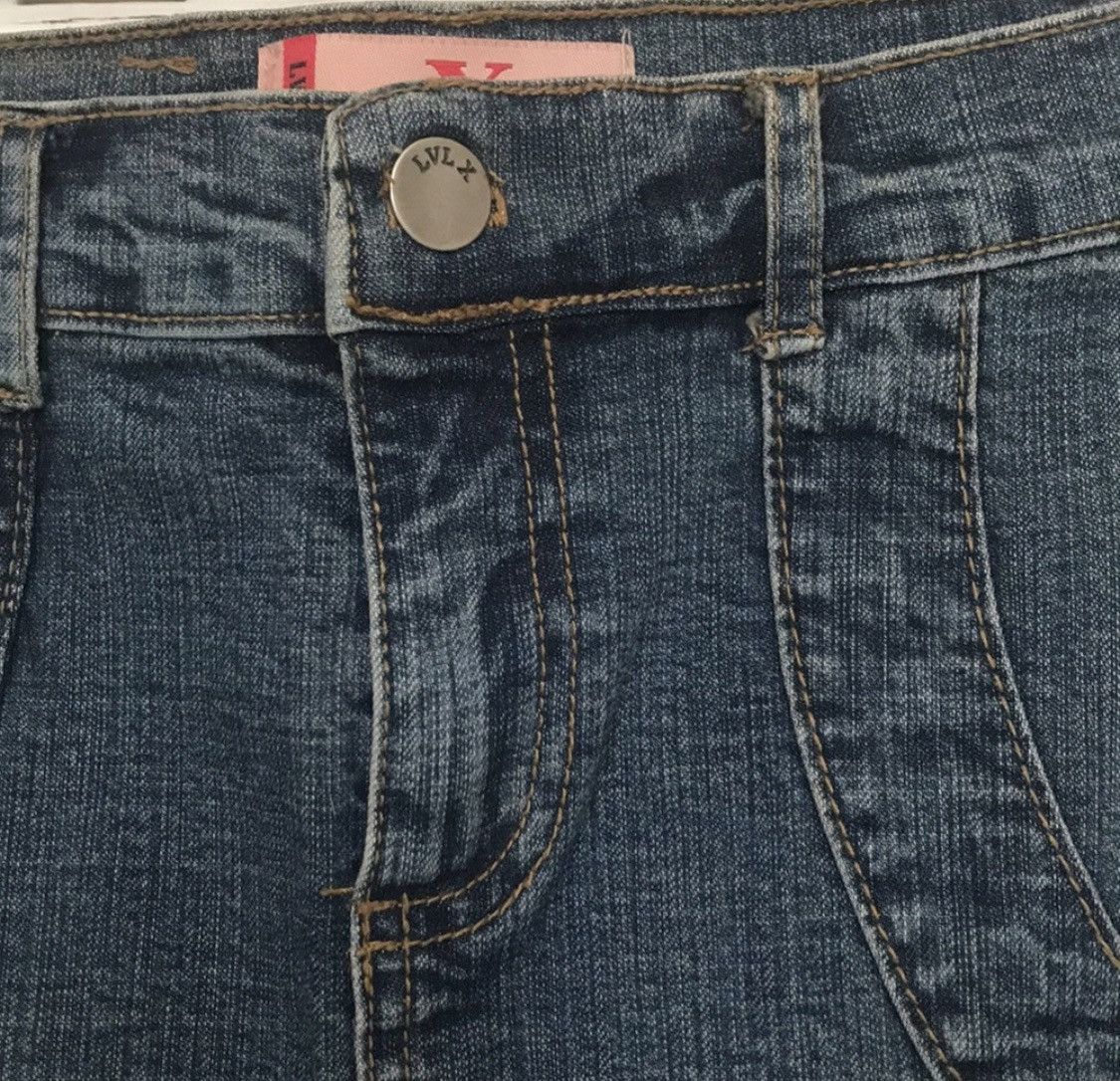 Other LVLX FRONT SLIT HIGH WAIST DENIM JEAN SKIRT ZIPPER POCKETS Size 26" / US 2 / IT 38 - 5 Thumbnail