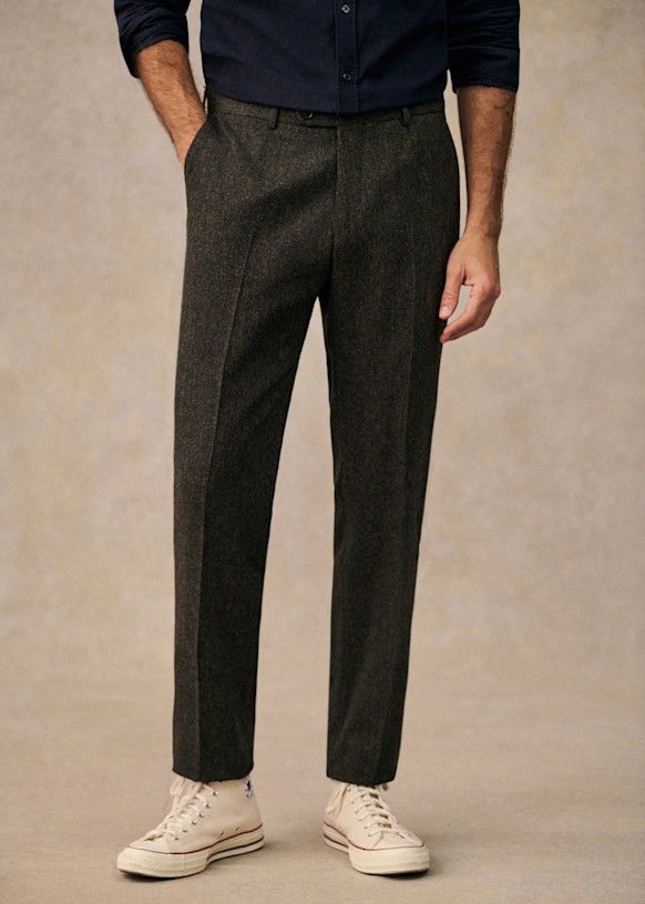 Other Octobre Éditions Carl Tweed Trousers Khaki Wool Flannel Size US 28 / EU 44 - 4 Thumbnail