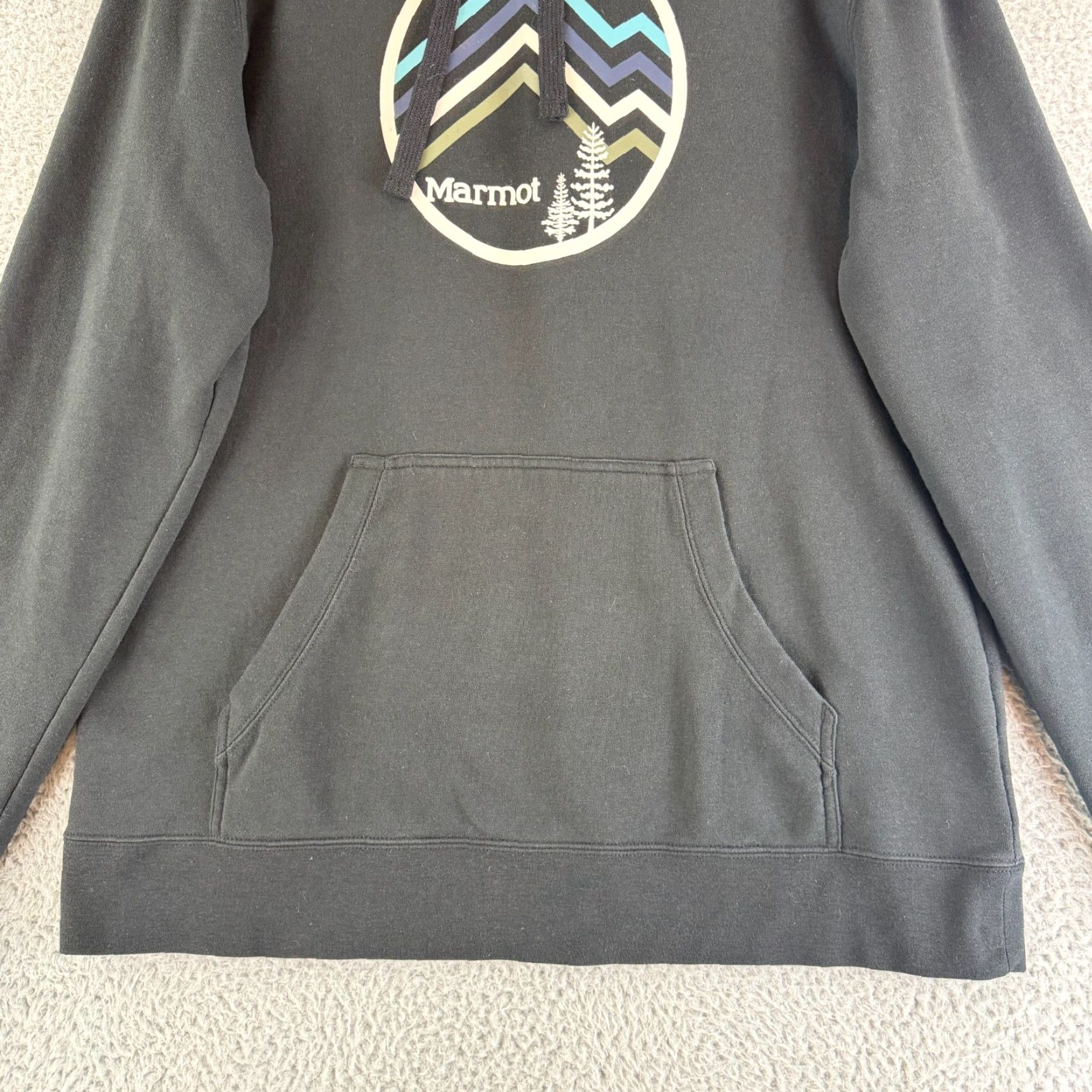Marmot Marmot Hoodie Mens Large Black Graphic Print Pullover Long Sleeve Knit Shirt Size US L / EU 52-54 / 3 - 4 Thumbnail