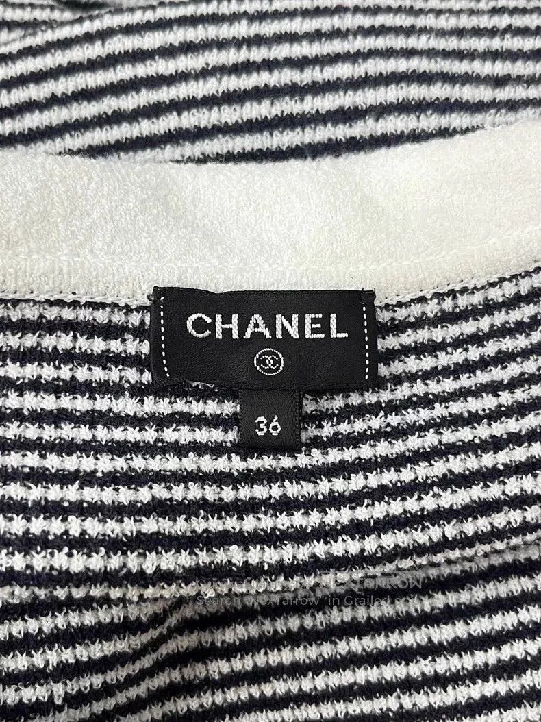 Chanel Chanel 23C Black and White Striped Dress. Size US M / EU 48-50 / 2 - 5 Thumbnail