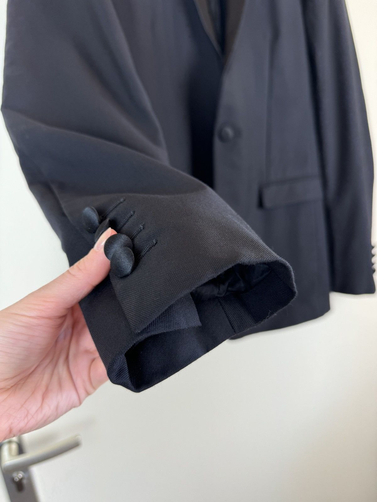 Dior Dior unisex black wool blazer tuxedo jacket one button IT46 Size 46R - 5 Thumbnail