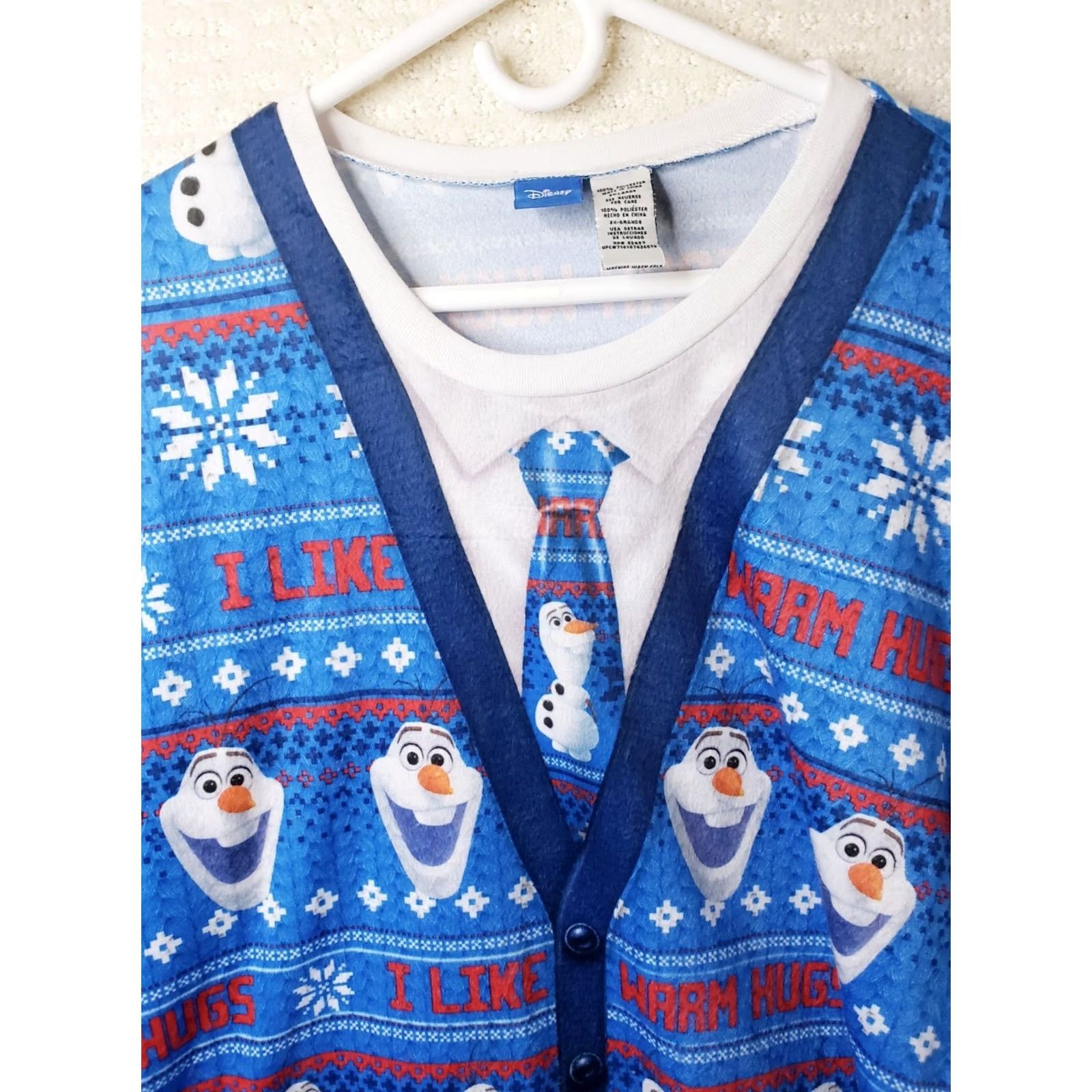 Disney VINTAGE Disney Frozen II Pullover Sweater Women 2XL Long Sleeve Olaf Christmas Knit Blue Ultra Cozy Womens Size XXL / US 16-18 / IT 52-54 - 4 Thumbnail