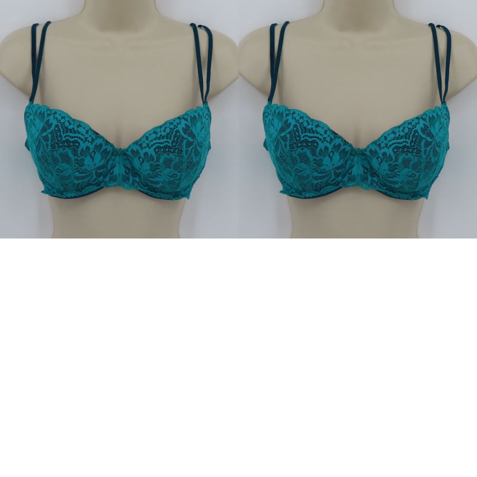Vintage PINK Victoria's Secret 34D Date Push Up Floral Flower Lace Padded Underwire Bra Size ONE SIZE - 10 Thumbnail