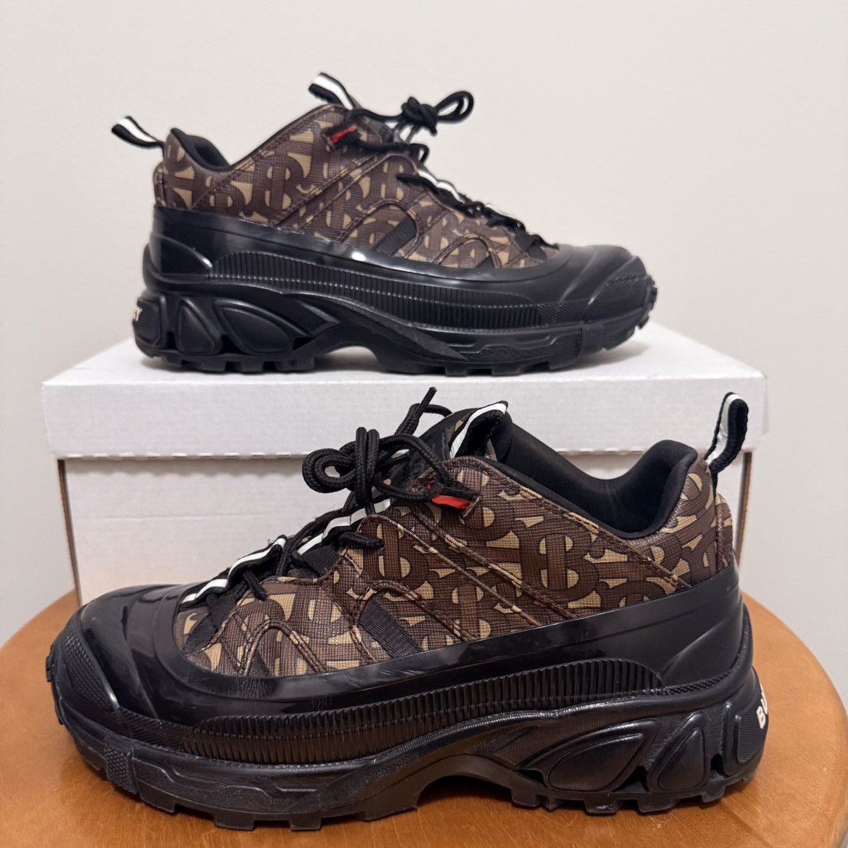 Burberry Burberry Arthur Mens Brown Leather Sneaker Size 7 Size US 7 / EU 40 - 1 Thumbnail