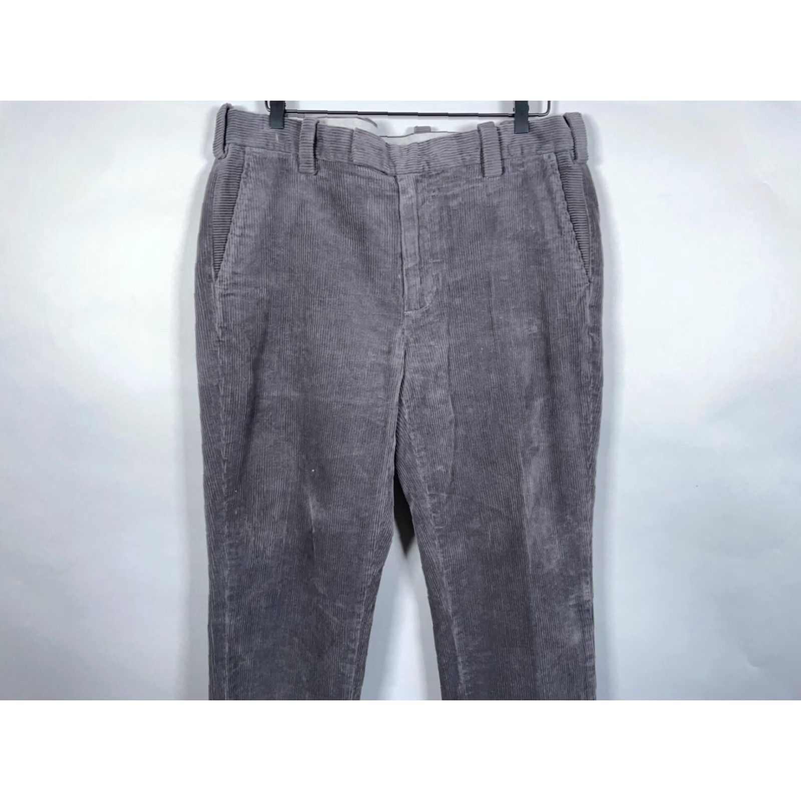 Brooks Brothers VINTAGE: No Brooks Brothers Corduroy Pants Men 38 x 30 Gray Flat Front Wide Wale Tapered Cotton Elastane Buckle Zip Fly Chino 90s Preppy Retro Mens Size US 38 / EU 54 - 4 Thumbnail