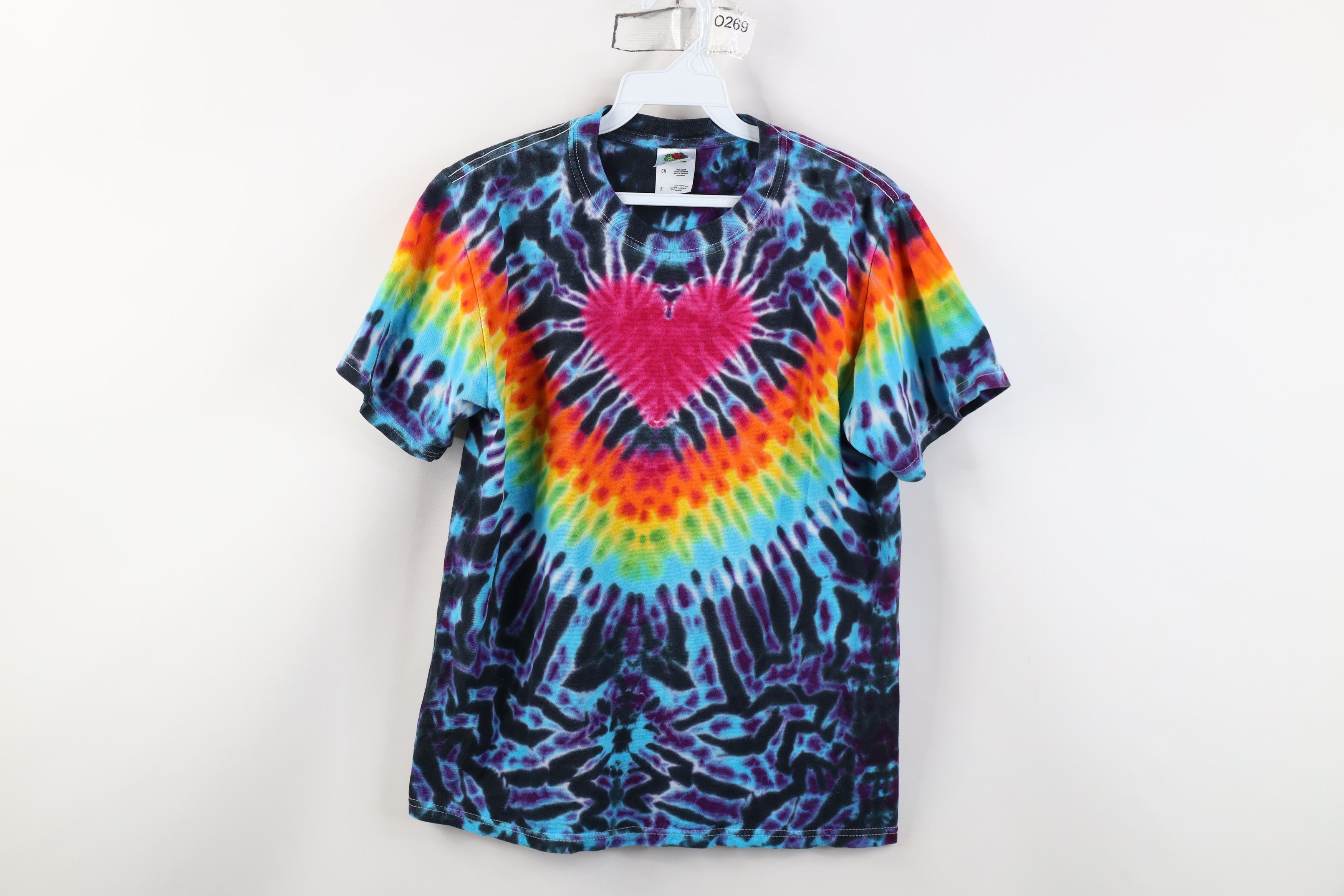 Vintage Vintage 90s Y2K Babydoll Tie Dye Heart Short Sleeve T-Shirt Size S / US 4 / IT 40 - 1 Thumbnail
