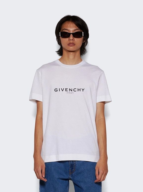 Givenchy o1mle0226 Slim Fit Reverse Tee Shirt in White Size US XXL / EU 58 / 5 - 3 Thumbnail