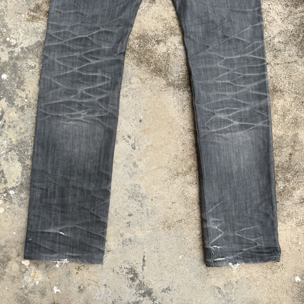 VINTAGE RED CARD FADED GRAY JEAN DENIM PANTS