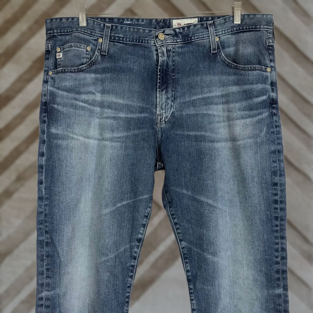 Vintage AG Adriano Goldschmied Everett Slim Straight Jeans Blue Medium Wash Mens 38x32 Straight Denim 5-Pocket Vintage No Regular Fit Jeans Size 26" / US 2 / IT 38 - 1 Thumbnail