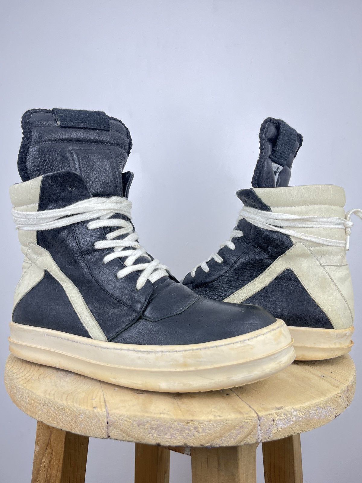 Rick Owens Geobasket High-top Leather Sneakers Size US 6 / EU 39 - 1 Thumbnail