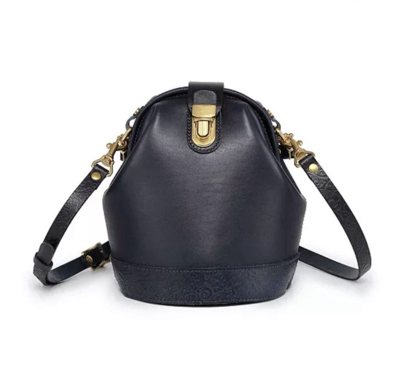 Vintage Old Trend WomenS Genuine Bucket Bag in Blue, Women's