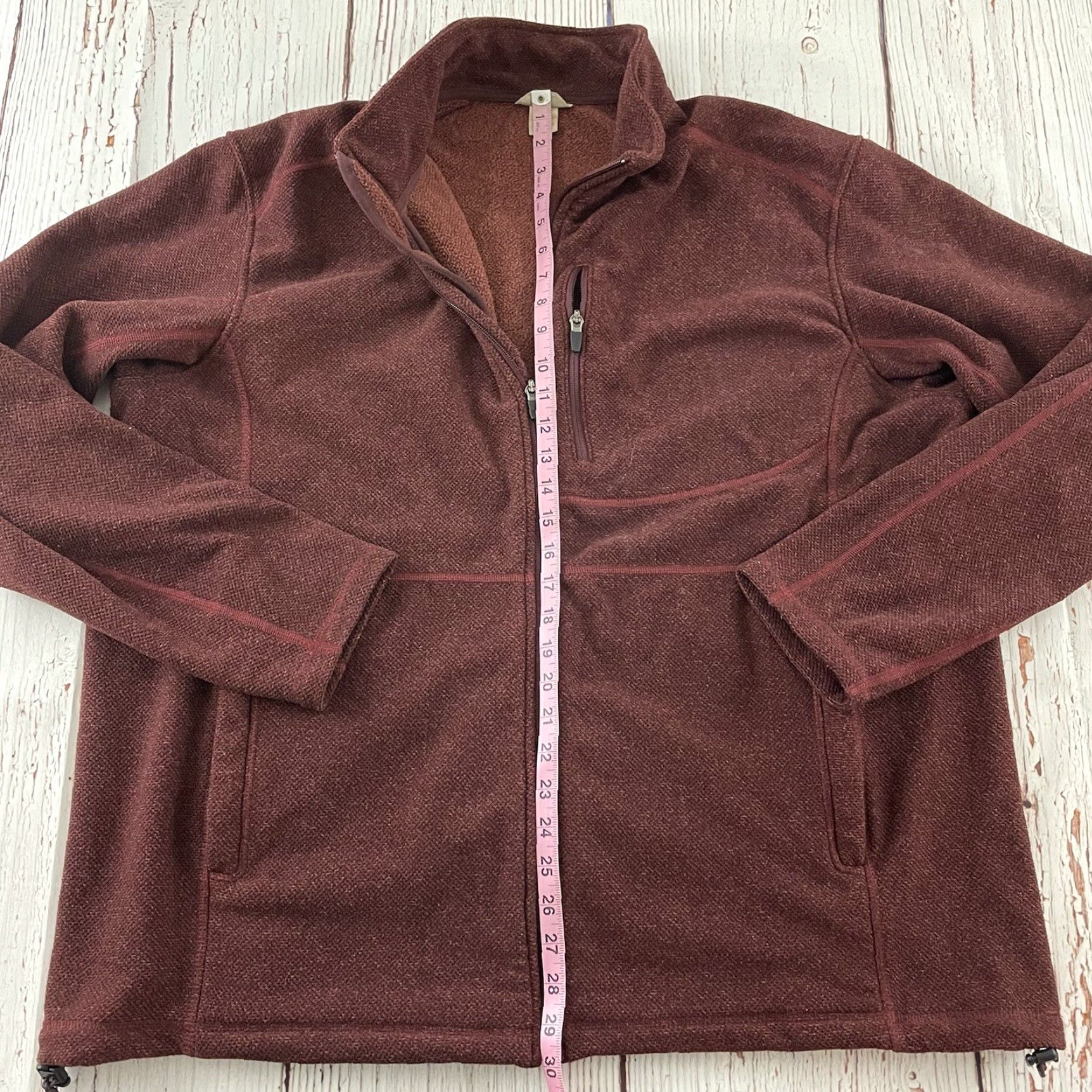 CO Duluth Knits Fleece Full Zip Jacket Mens XL Maroon Red Size US XL / EU 56 / 4 - 3 Thumbnail