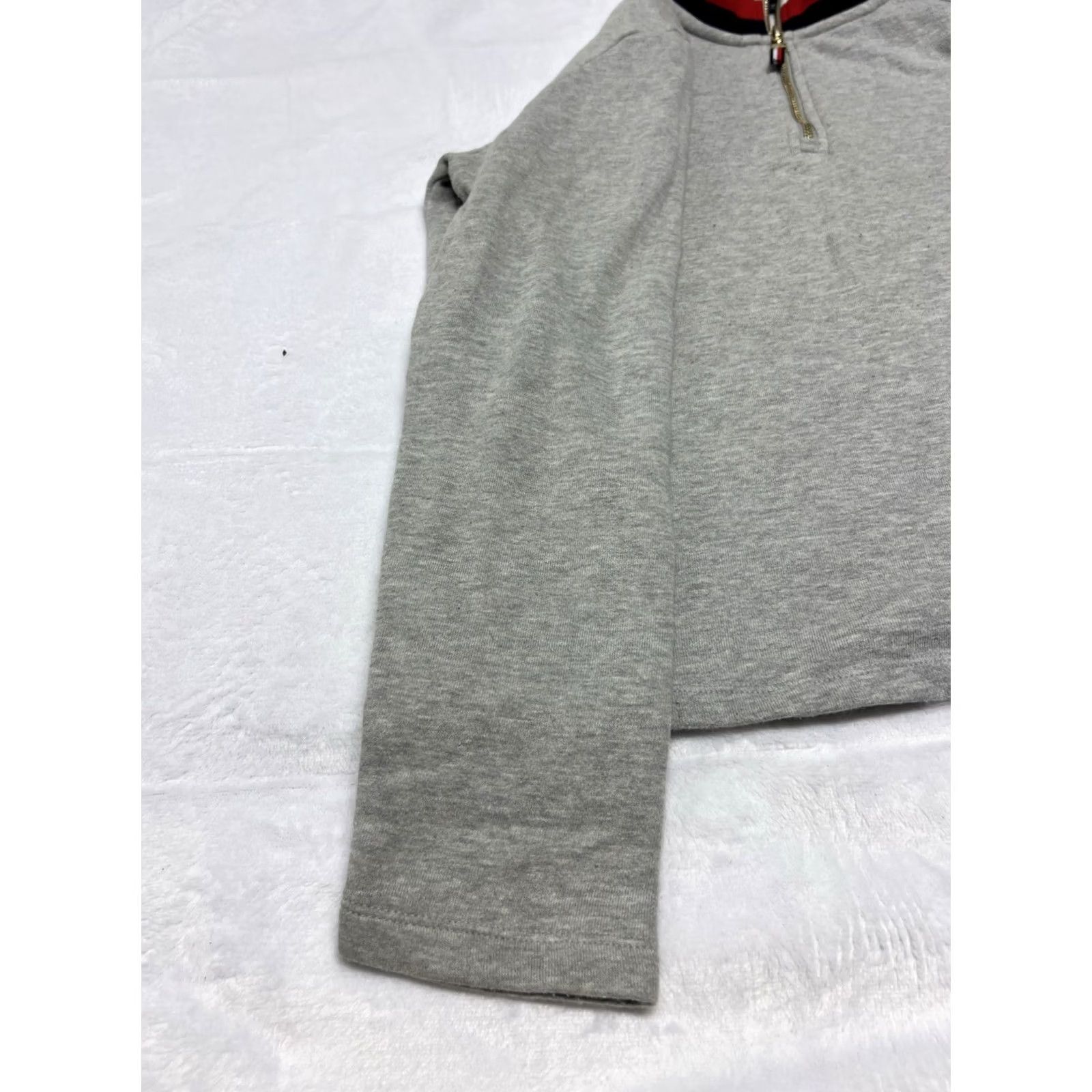 Tommy Hilfiger Tommy Hilfiger Men’s Medium Gray Quarter Zip Fleece Pullover Sweater Cotton Blend Logo Zipper Mens Size US M / EU 48-50 / 2 - 6 Thumbnail