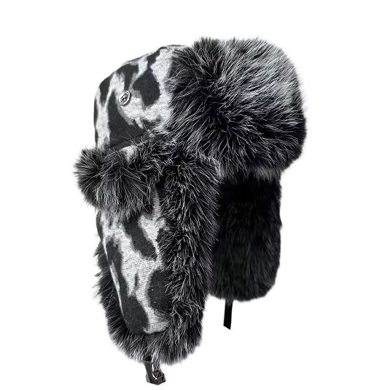 Other Leopard Print Warm Thermal Trapper Streetwear Hat Size ONE SIZE - 6 Thumbnail