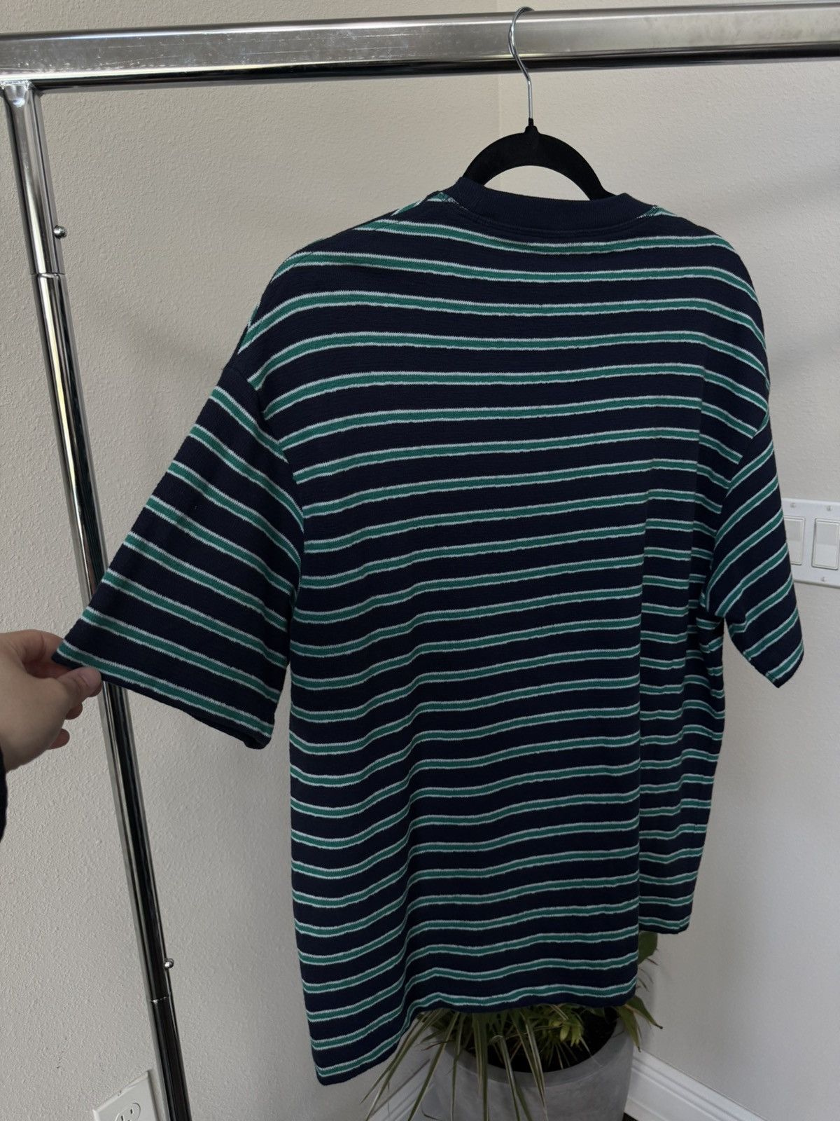 Zara Zara Navy Green White Stripe Tee NY Embroidered Size S Size US S / EU 44-46 / 1 - 8 Thumbnail