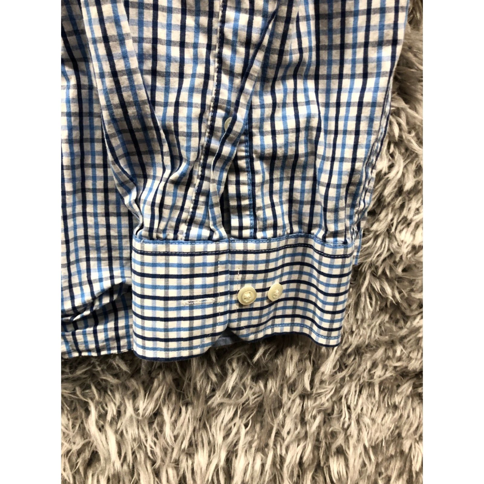 Izod IZOD Shirt Mens XXL Blue Plaid Long Sleeve Slim FIt Button-Down Collar Size US XXL / EU 58 / 5 - 3 Thumbnail