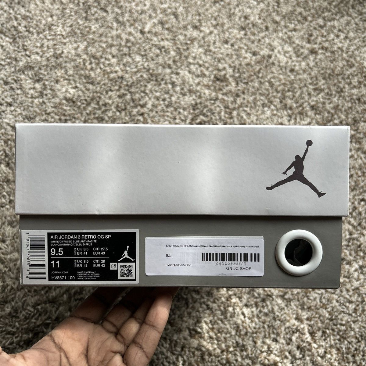 A Ma Maniere × Jordan Brand A Ma Maniere x Air Jordan 3 Retro Diffused Blue Size US 9.5 / EU 42-43 - 8 Thumbnail